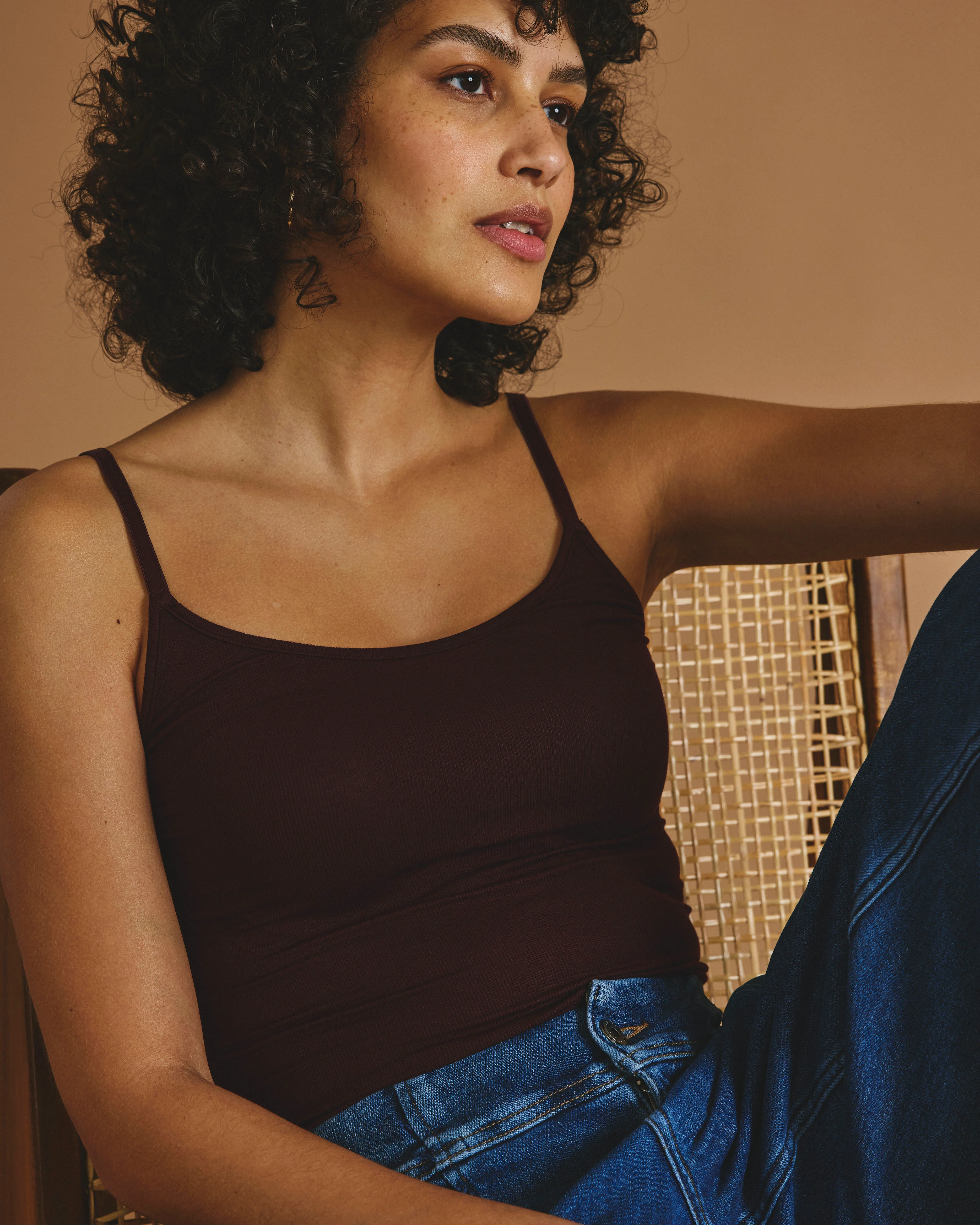 Cloud Rib Camisole - Black Cherry - Image 2