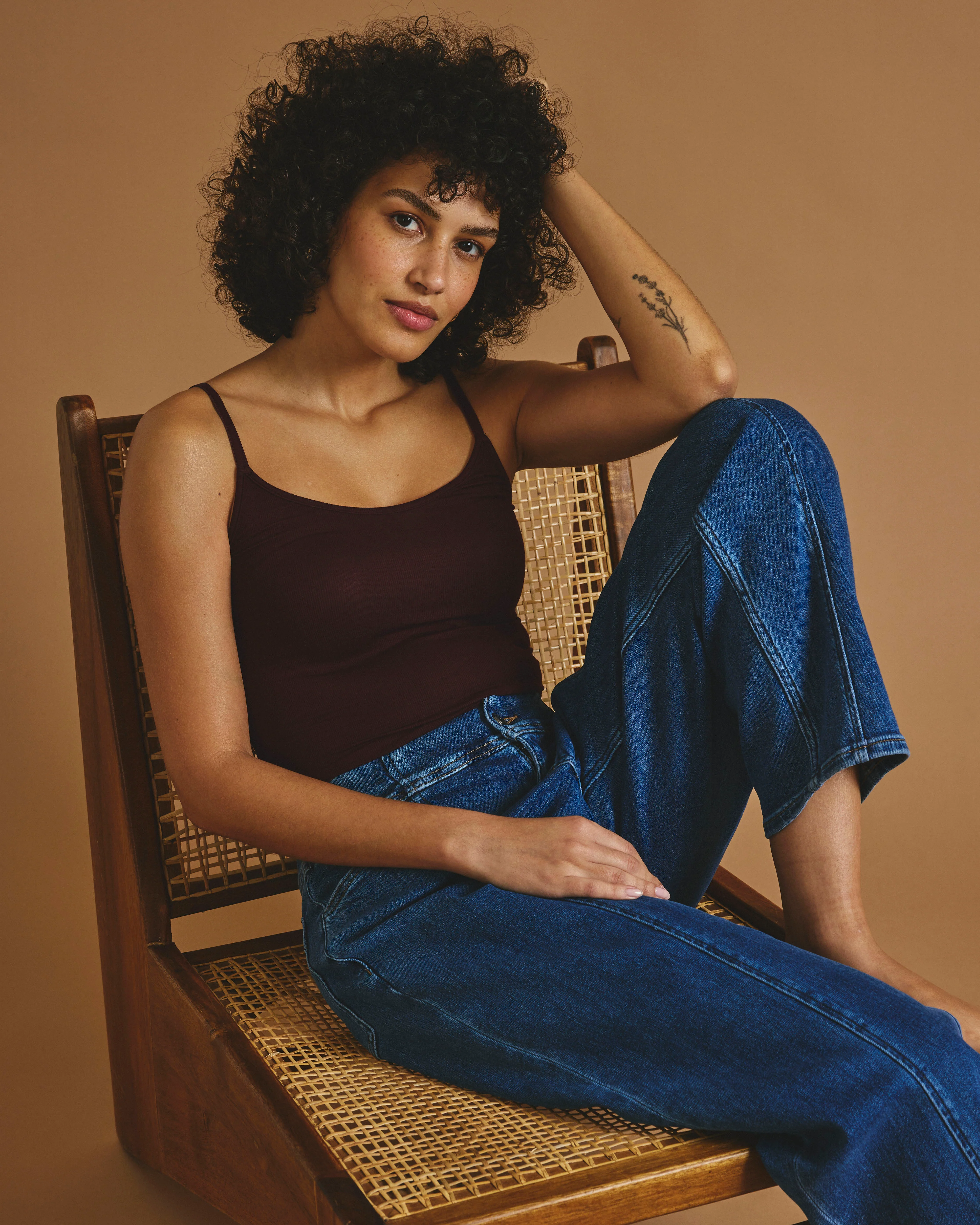 Cloud Rib Camisole - Black Cherry - Image 3