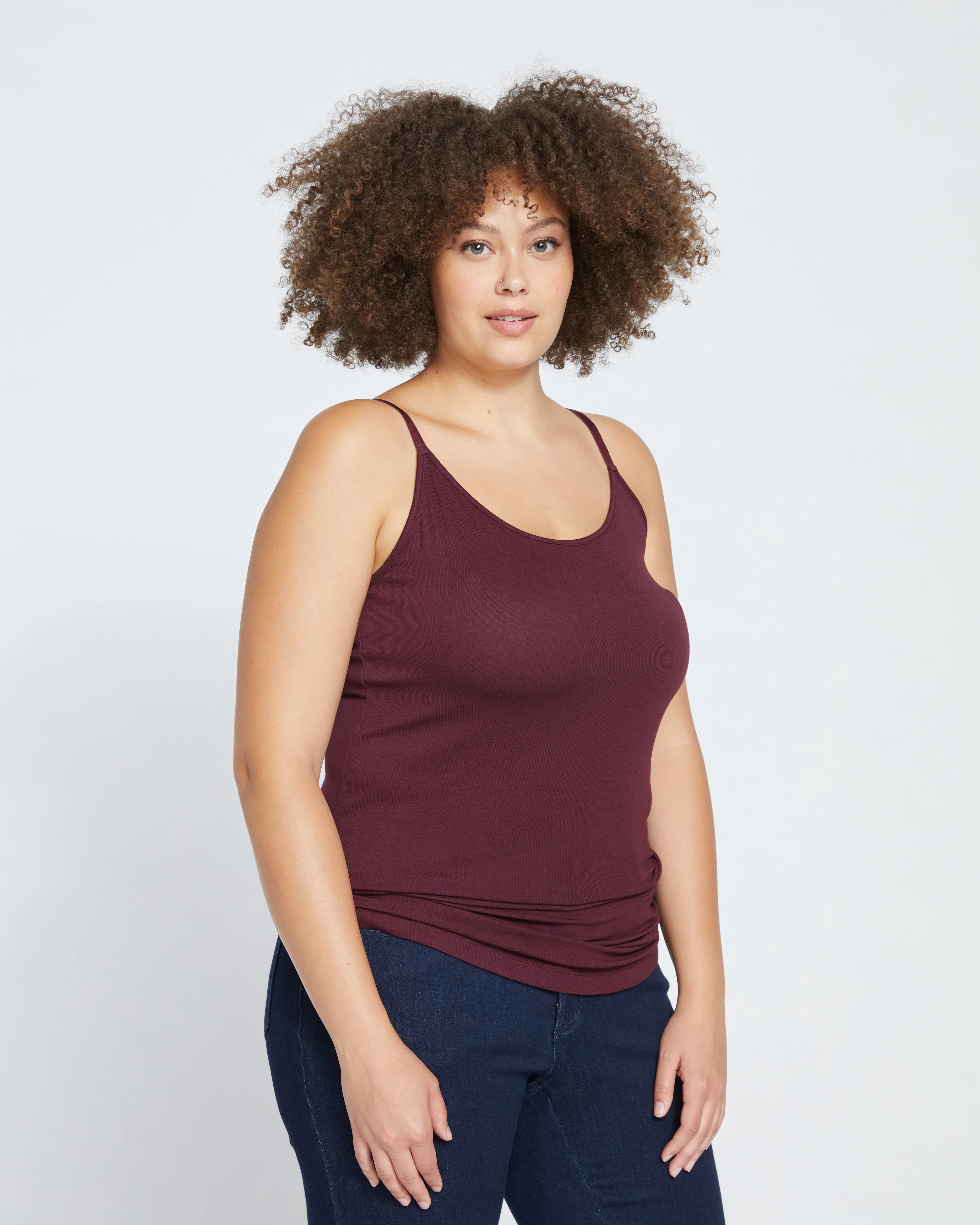 Cloud Rib Camisole - Black Cherry - Image 4