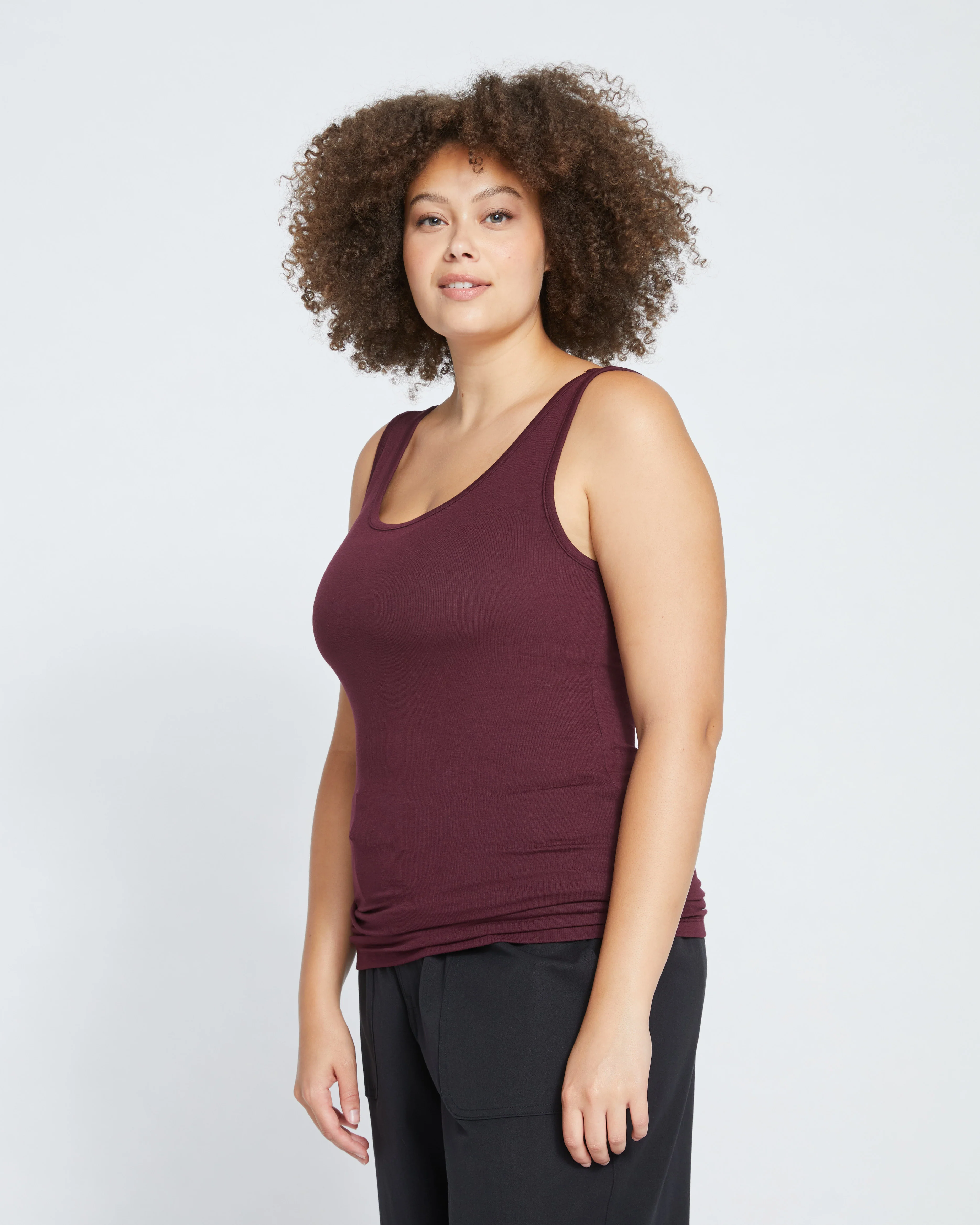 Cloud Rib Tank - Black Cherry - Image 5