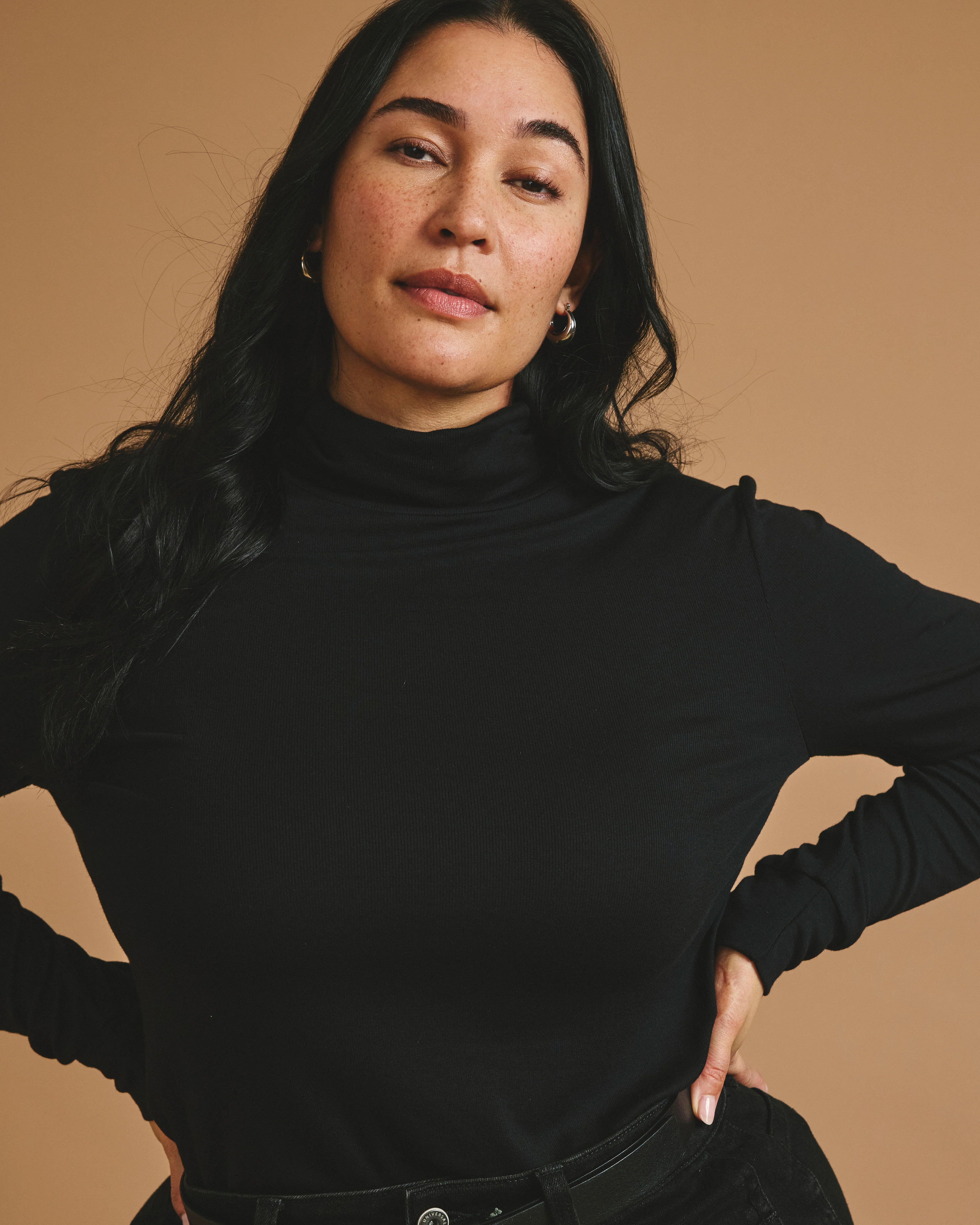 Cloud Rib Turtleneck - Black - Image 2