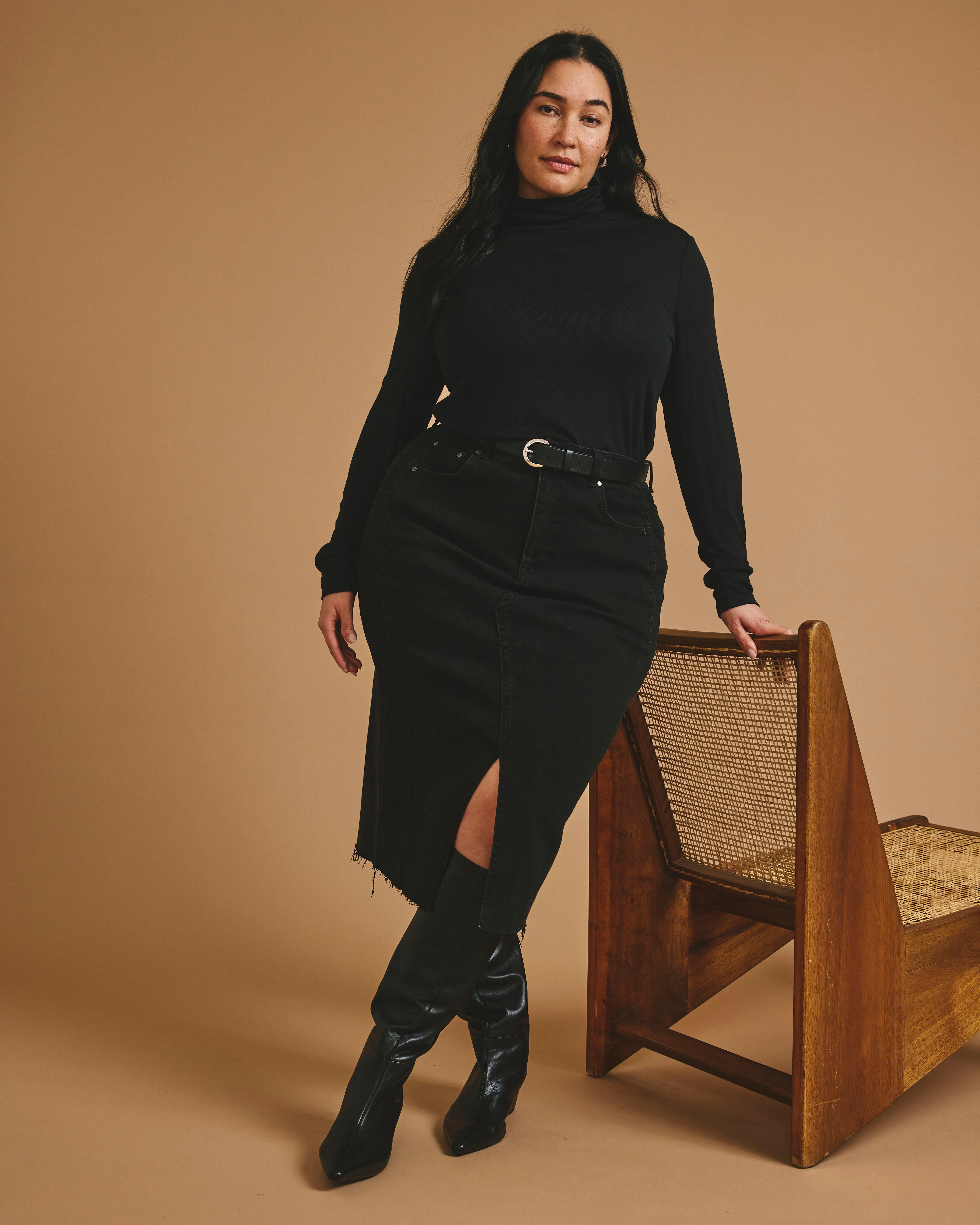 Cloud Rib Turtleneck - Black - Image 3