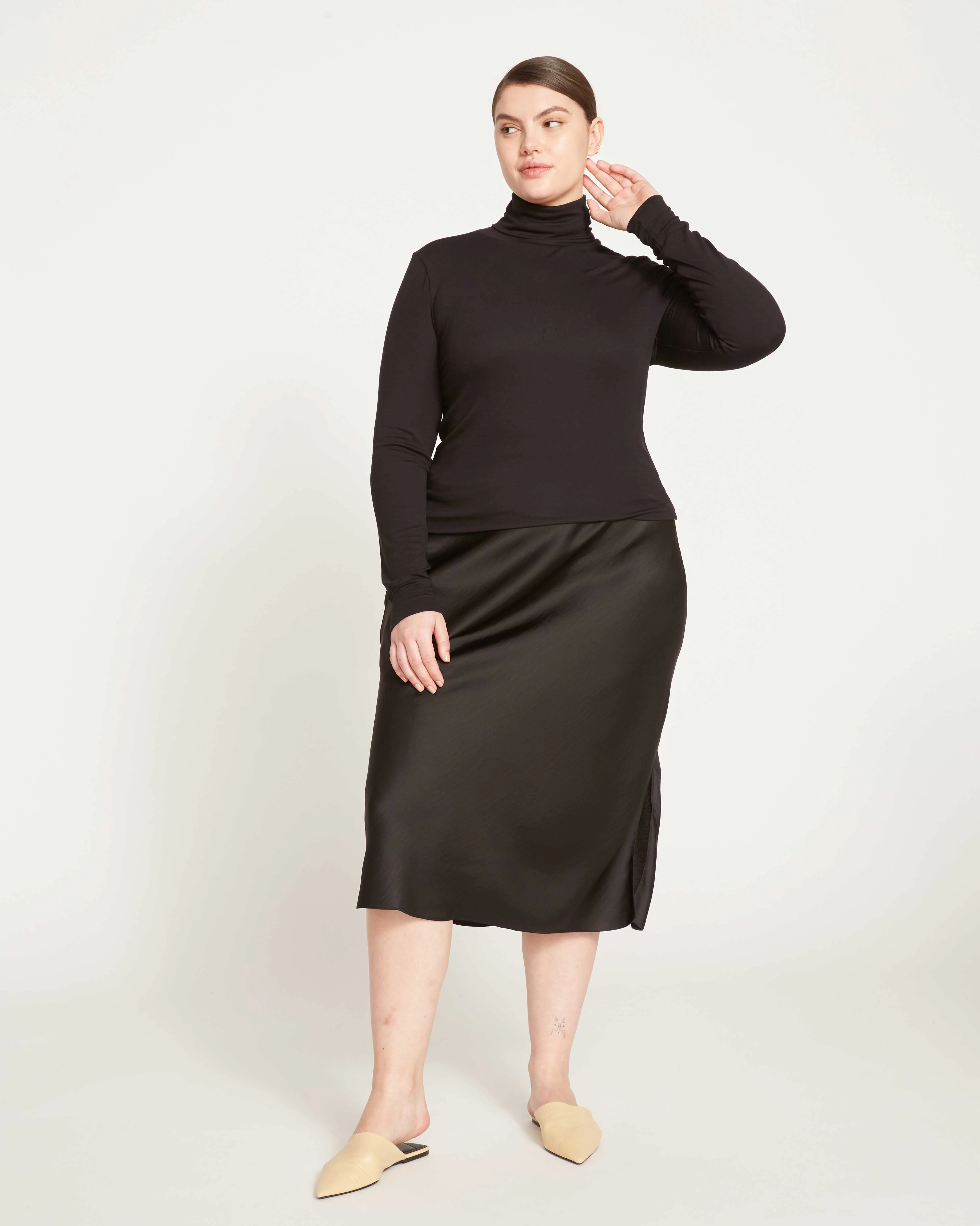 Cloud Rib Turtleneck - Black - Image 6
