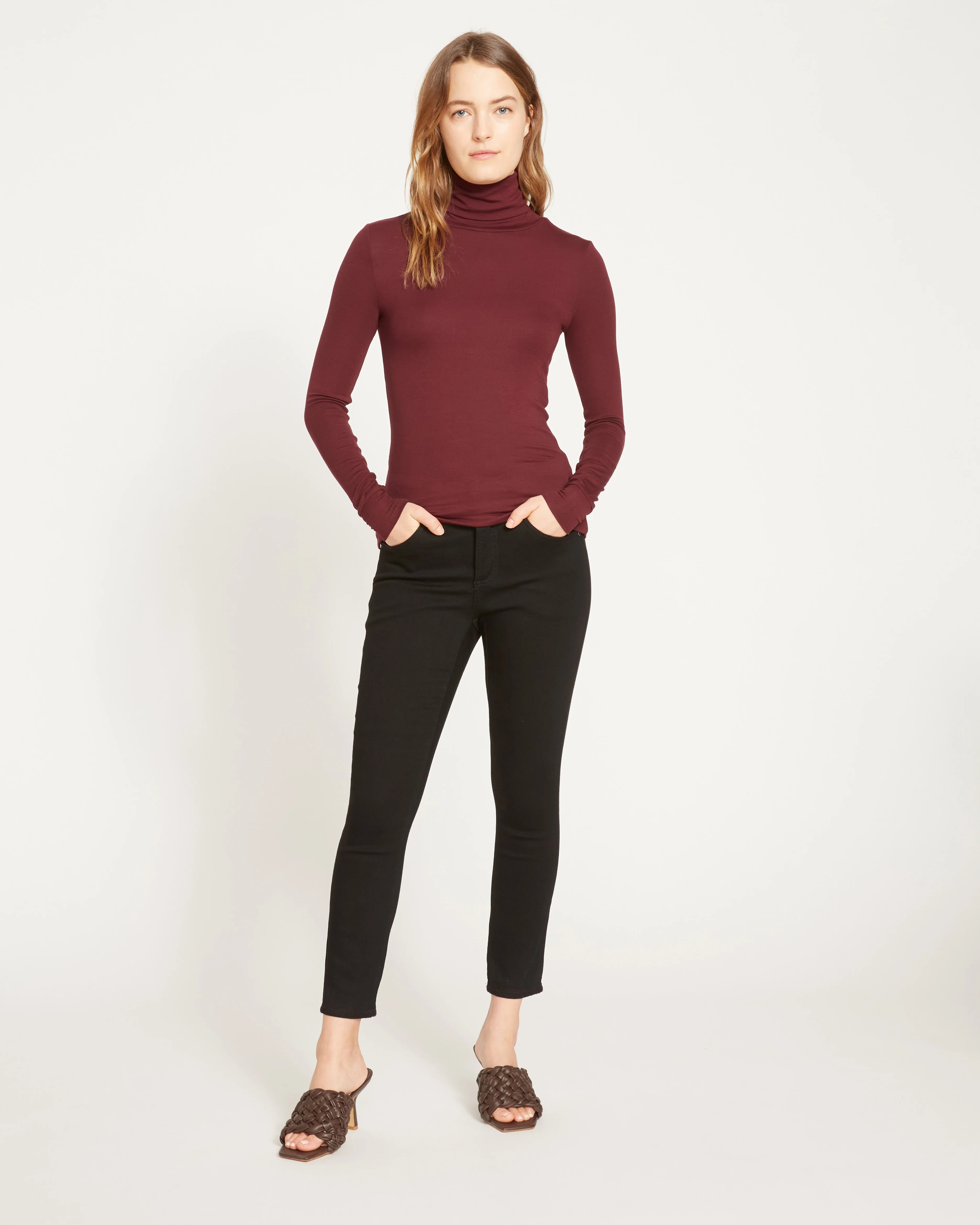 Cloud Rib Turtleneck - Black Cherry - Image 3