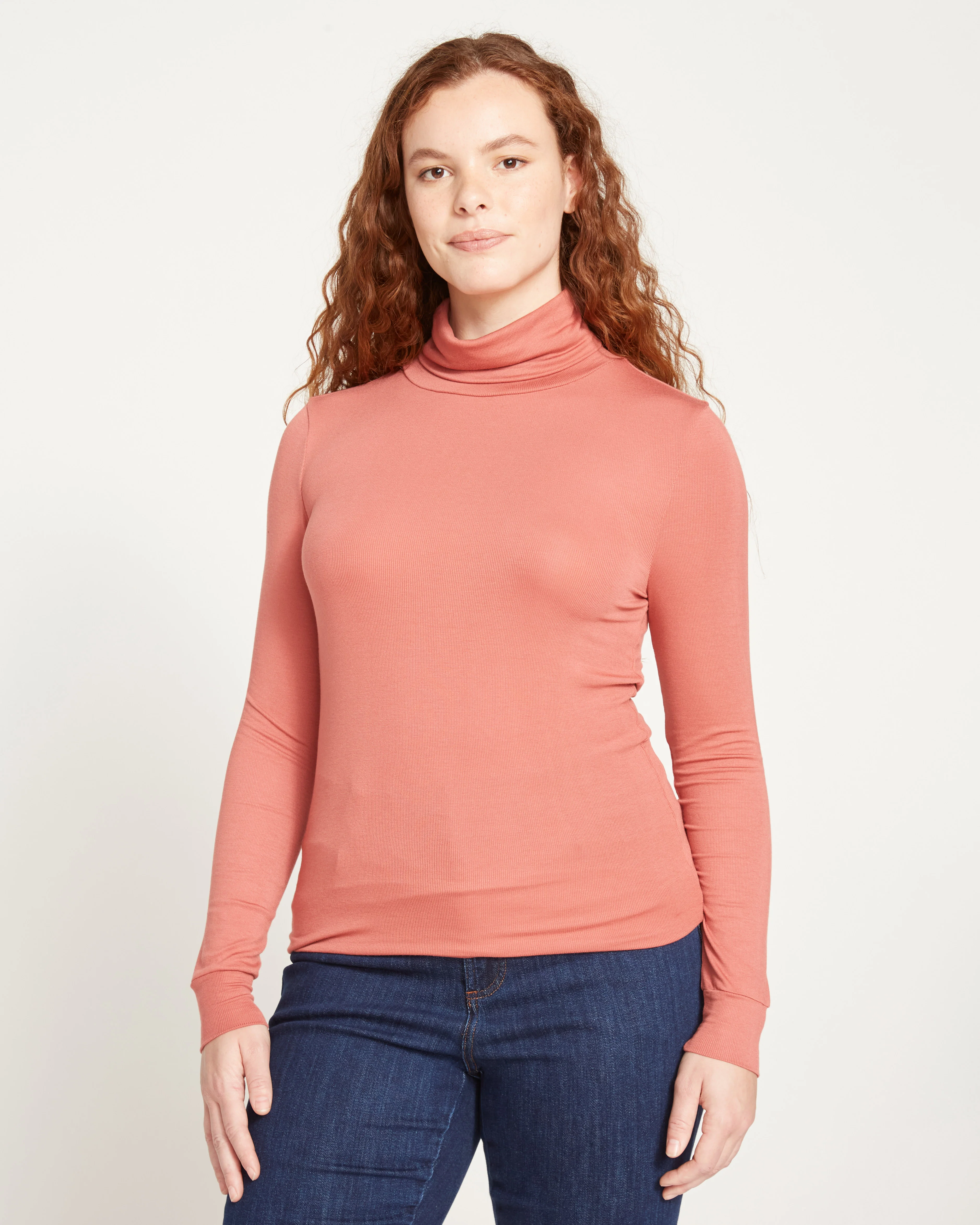 Cloud Rib Turtleneck - Terracotta - Image 4