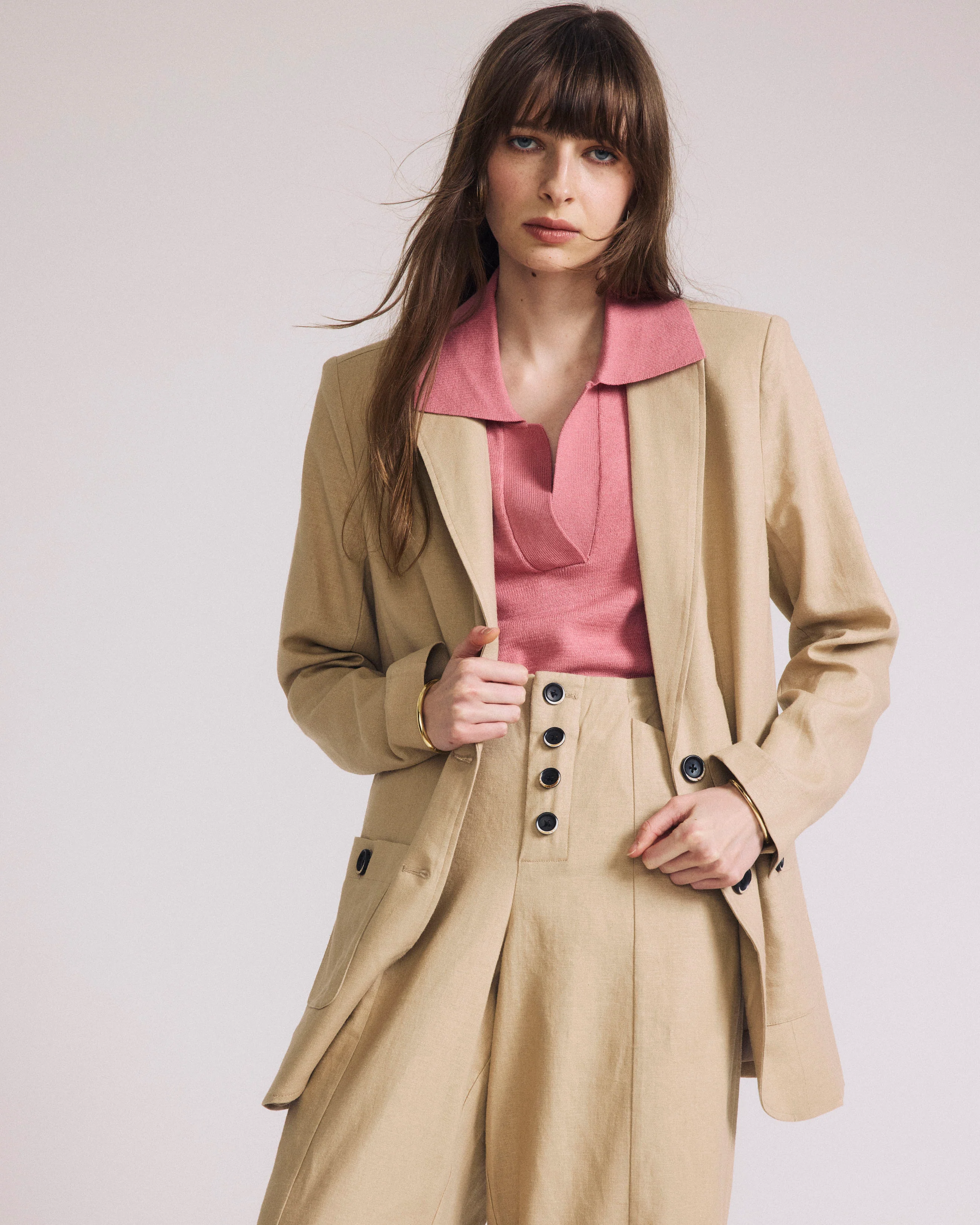 Coastal Linen Blazer - Danish Coffee - Image 2