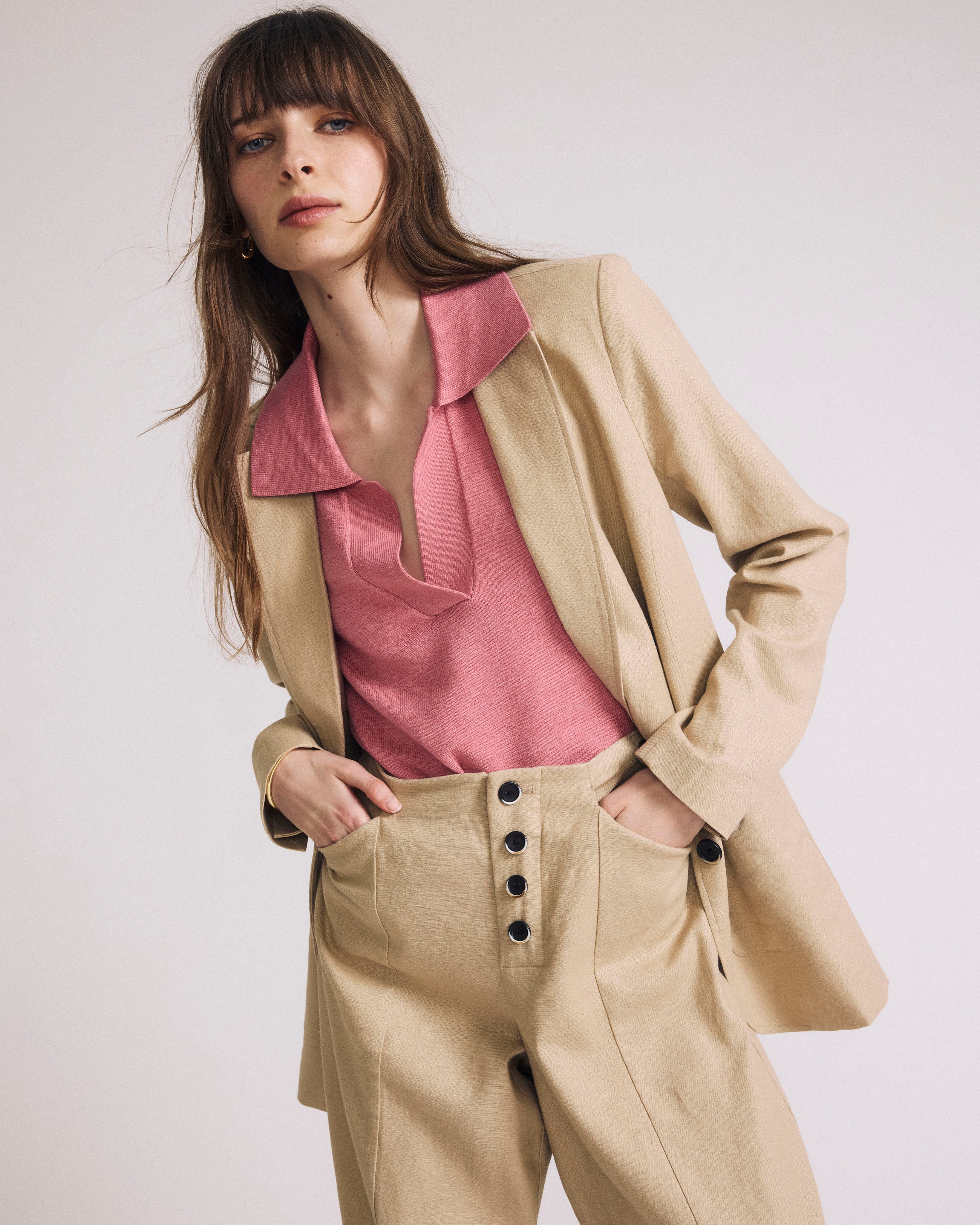 Coastal Linen Blazer - Danish Coffee - Image 5