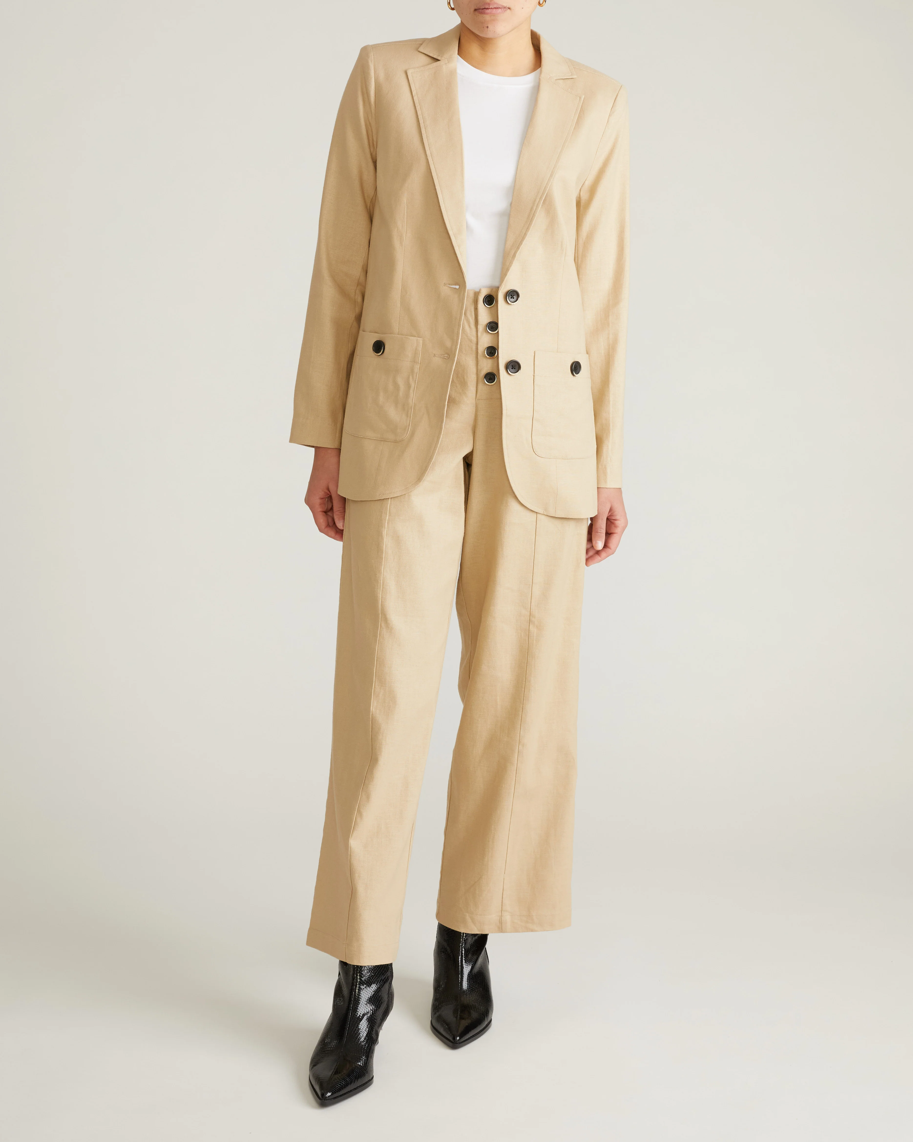Coastal Linen Blazer - Danish Coffee - Image 7