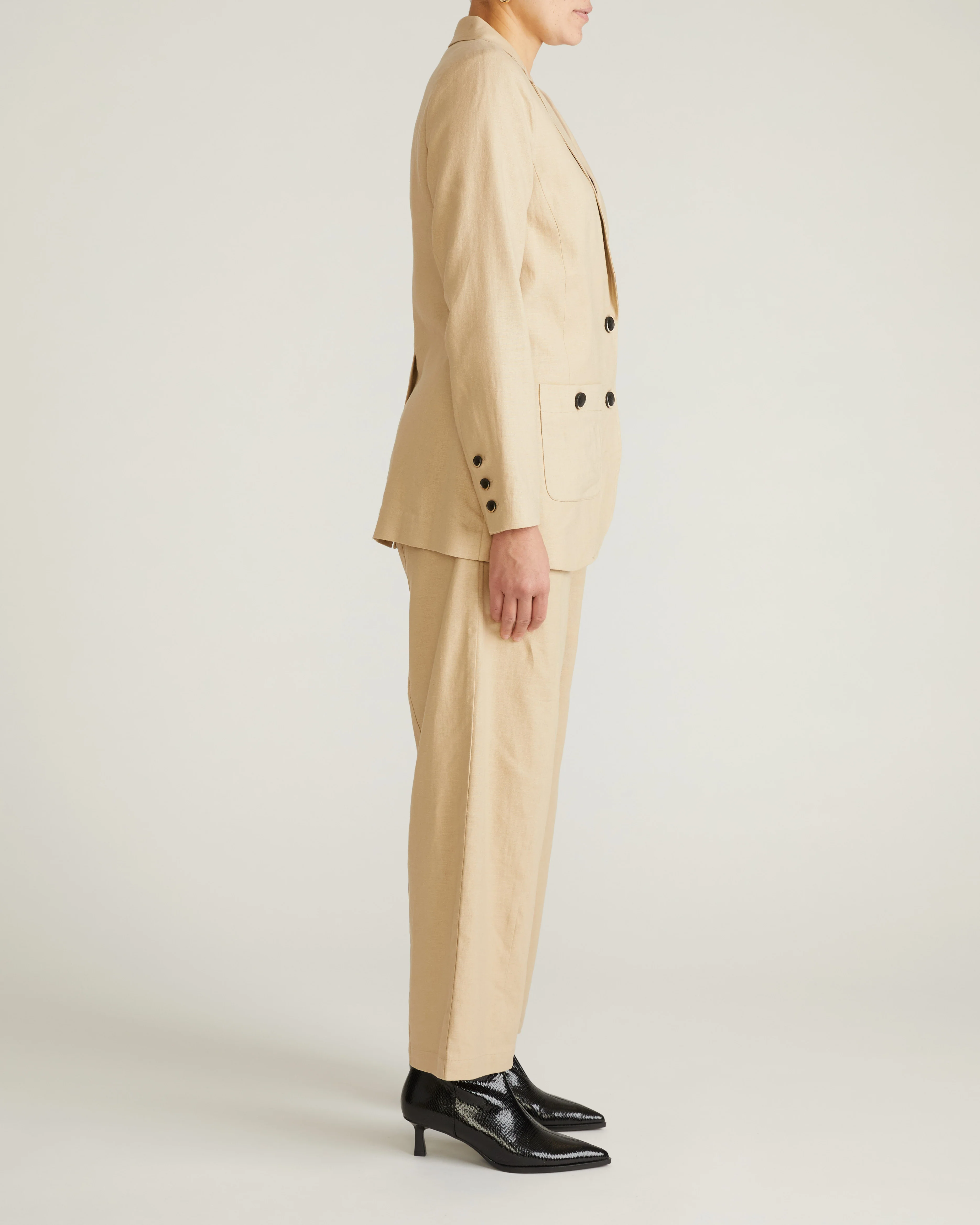 Coastal Linen Blazer - Danish Coffee - Image 8