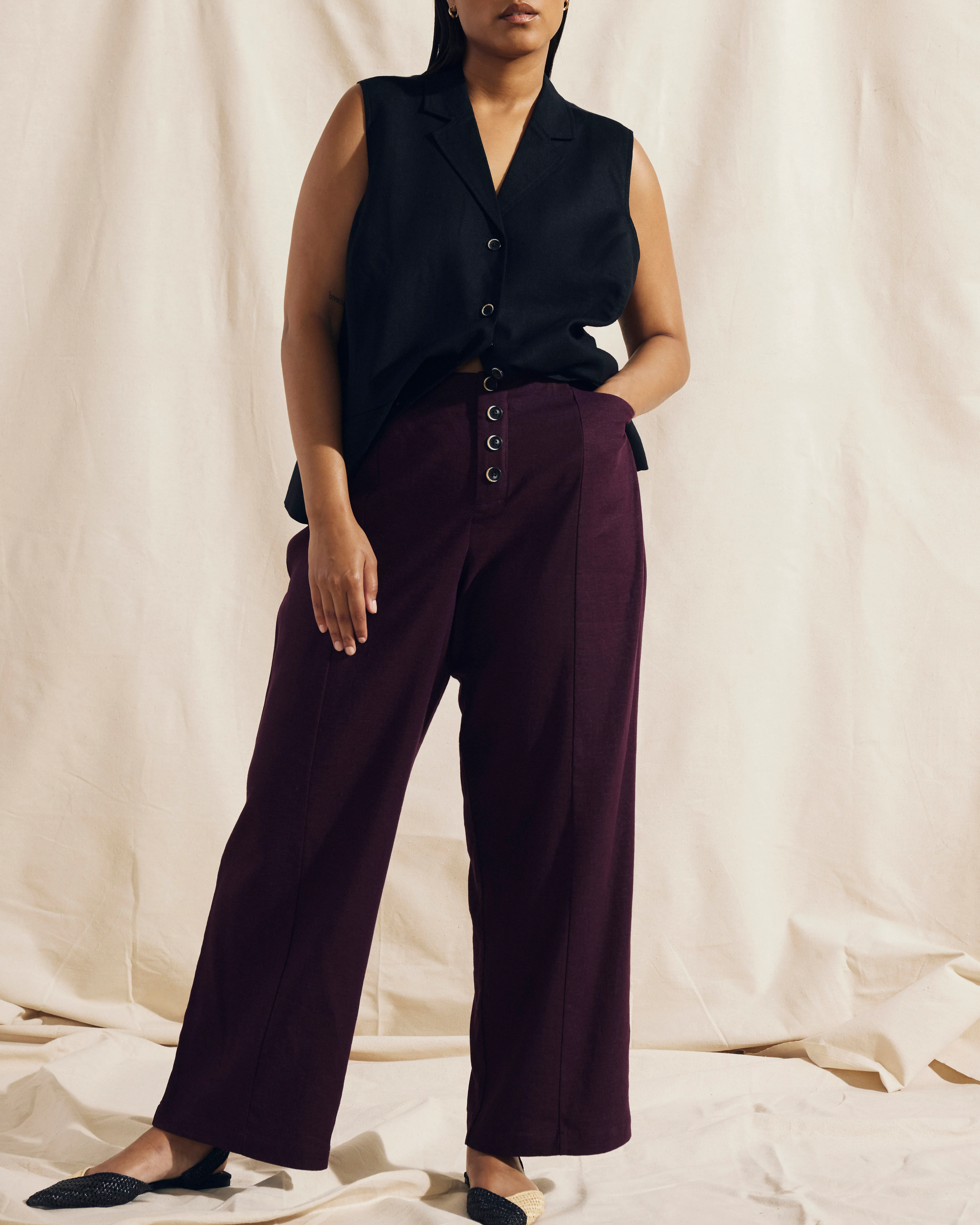 Coastal Linen Pants - Acai - Image 3