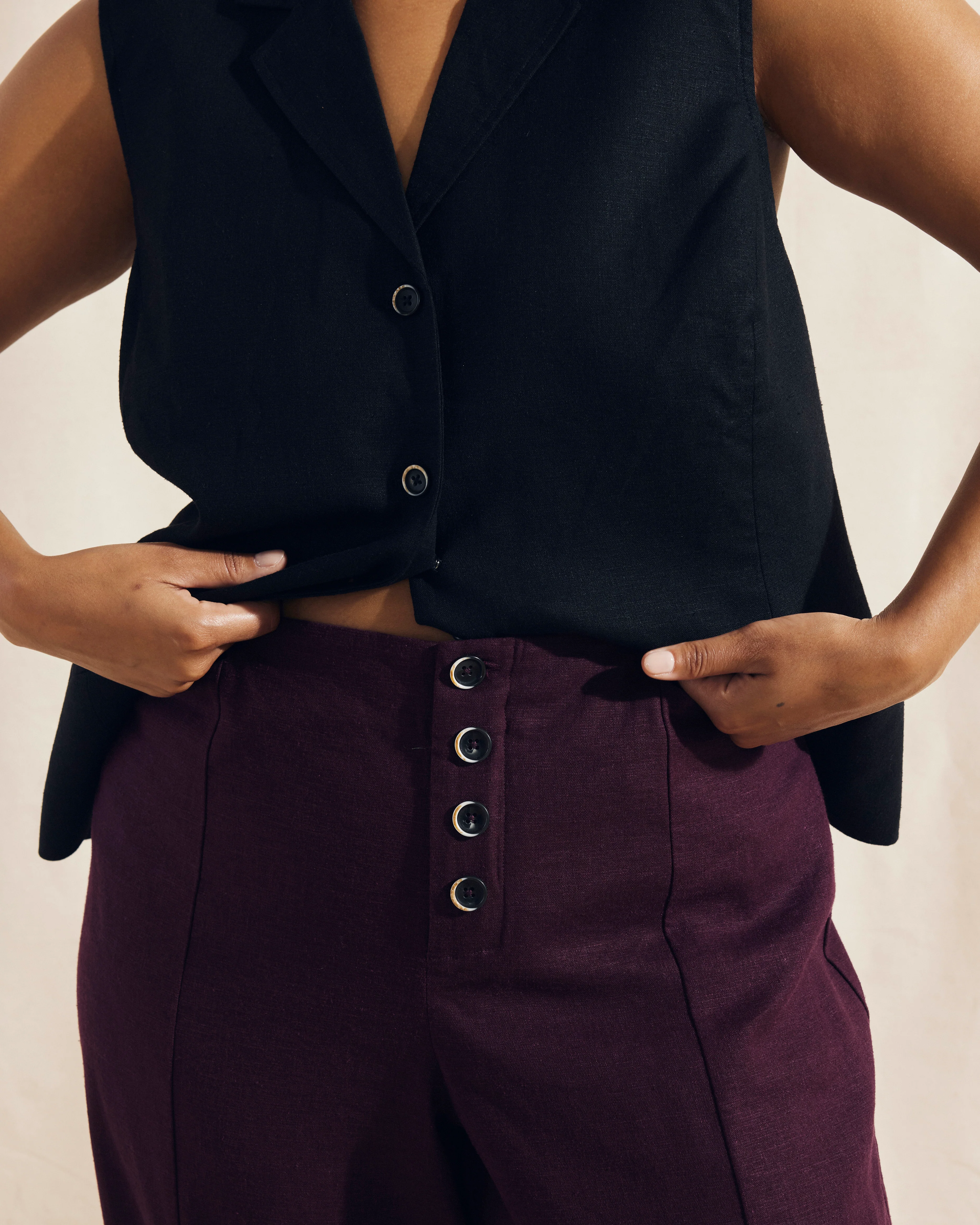 Coastal Linen Pants - Acai - Image 4