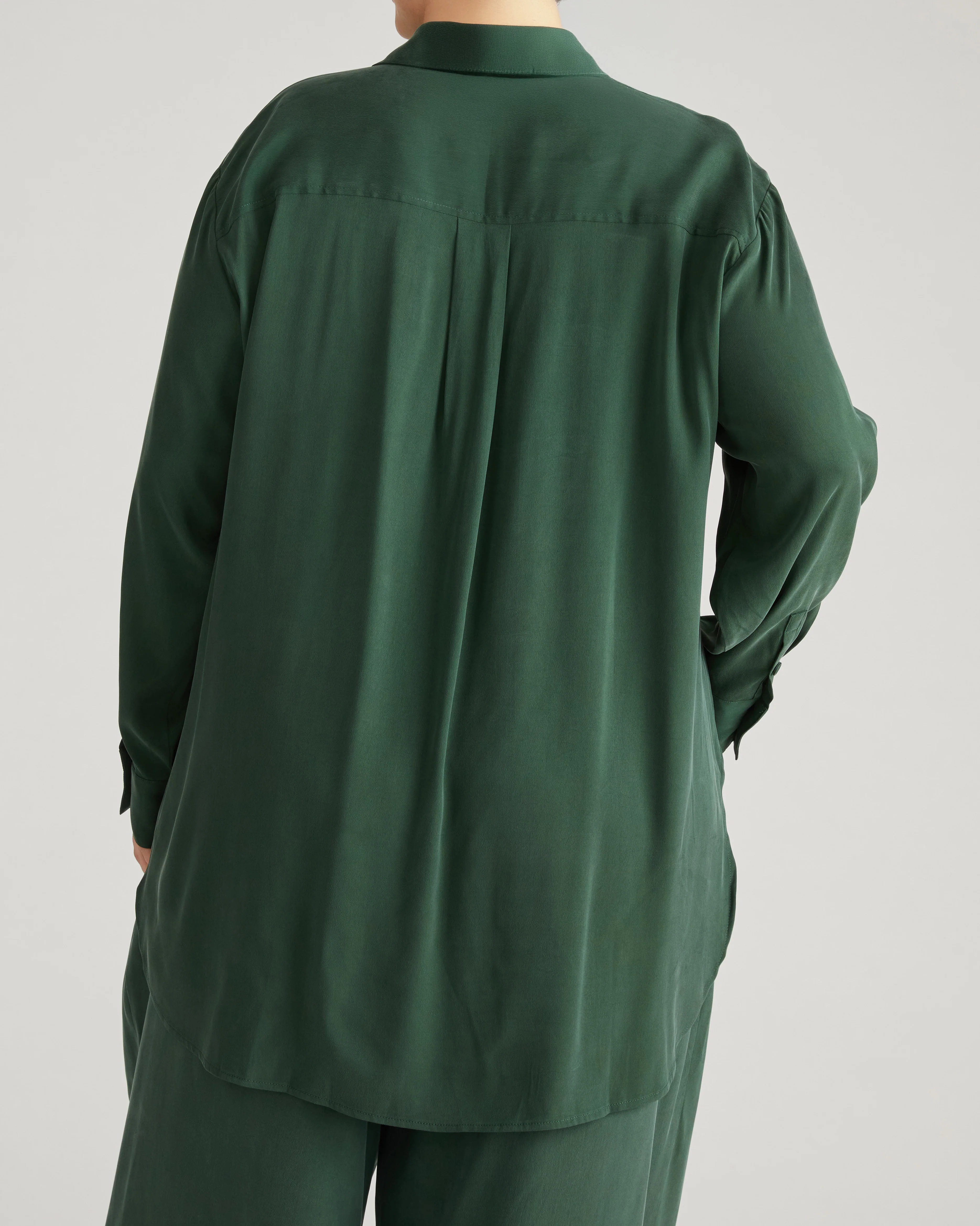 Cooling Stretch Cupro Artist Shirt - Forest Green - Image 5