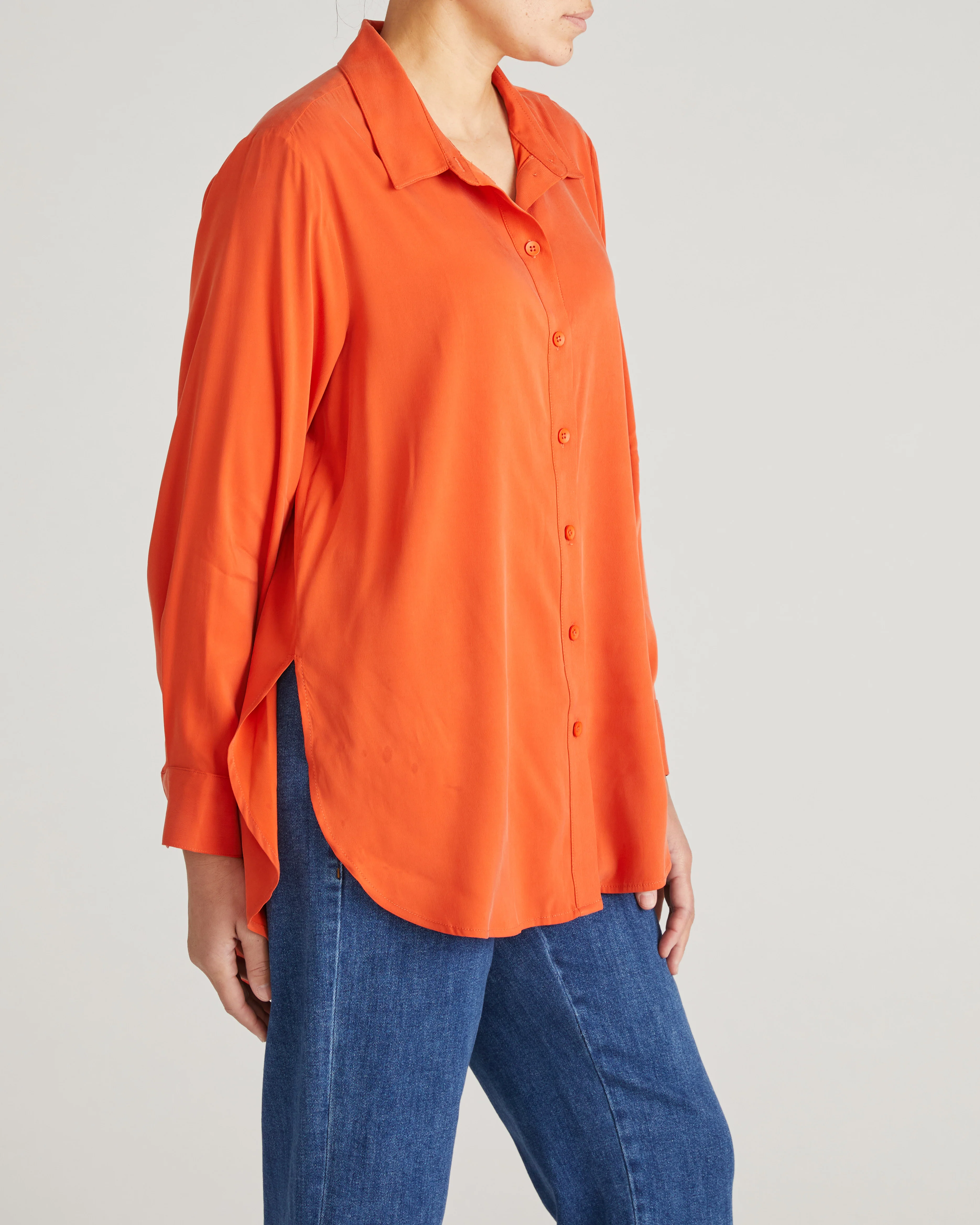 Cooling Stretch Cupro Artist Shirt - Orange Flame - Image 5