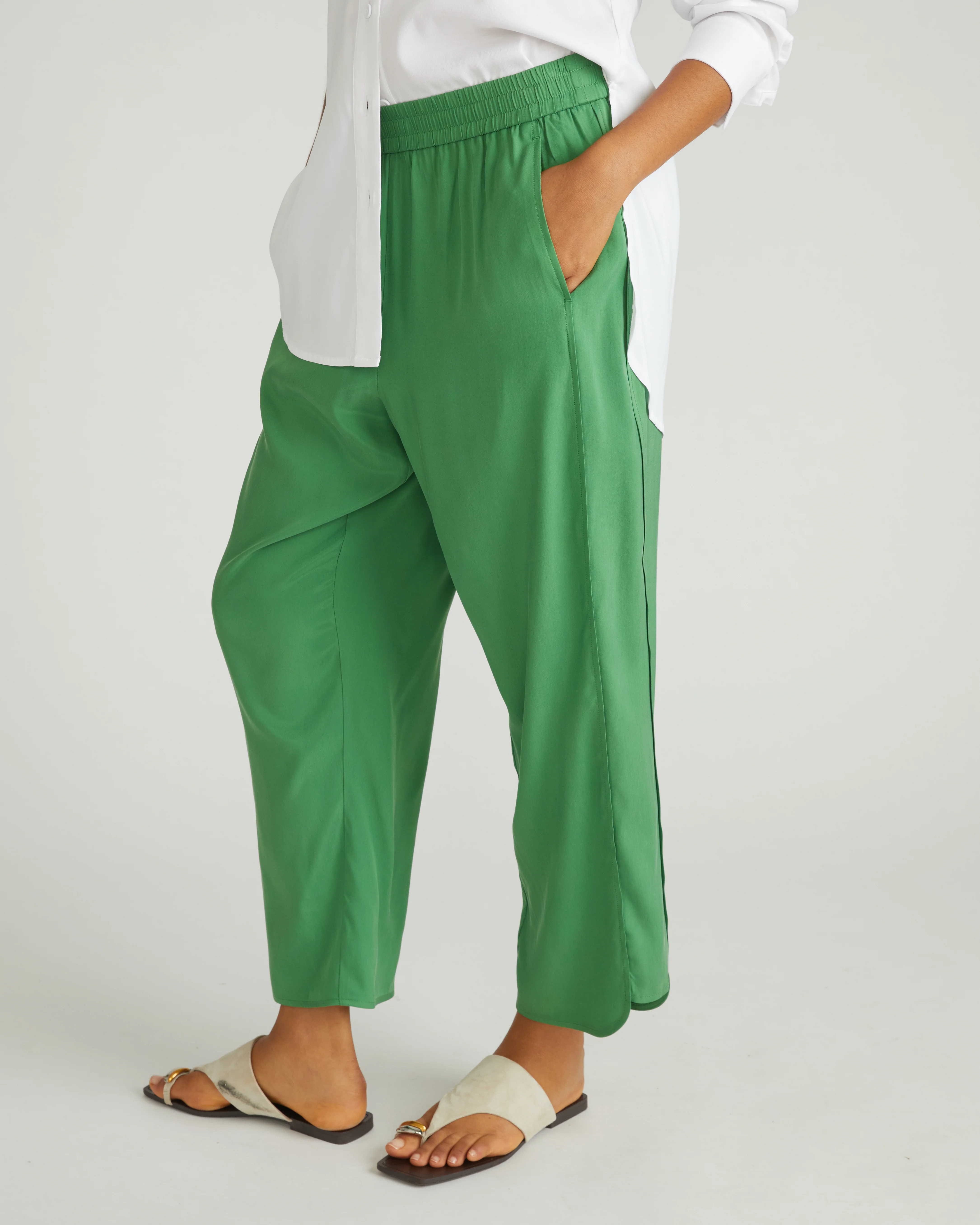 Cooling Stretch Cupro Pants - Clover - Image 2