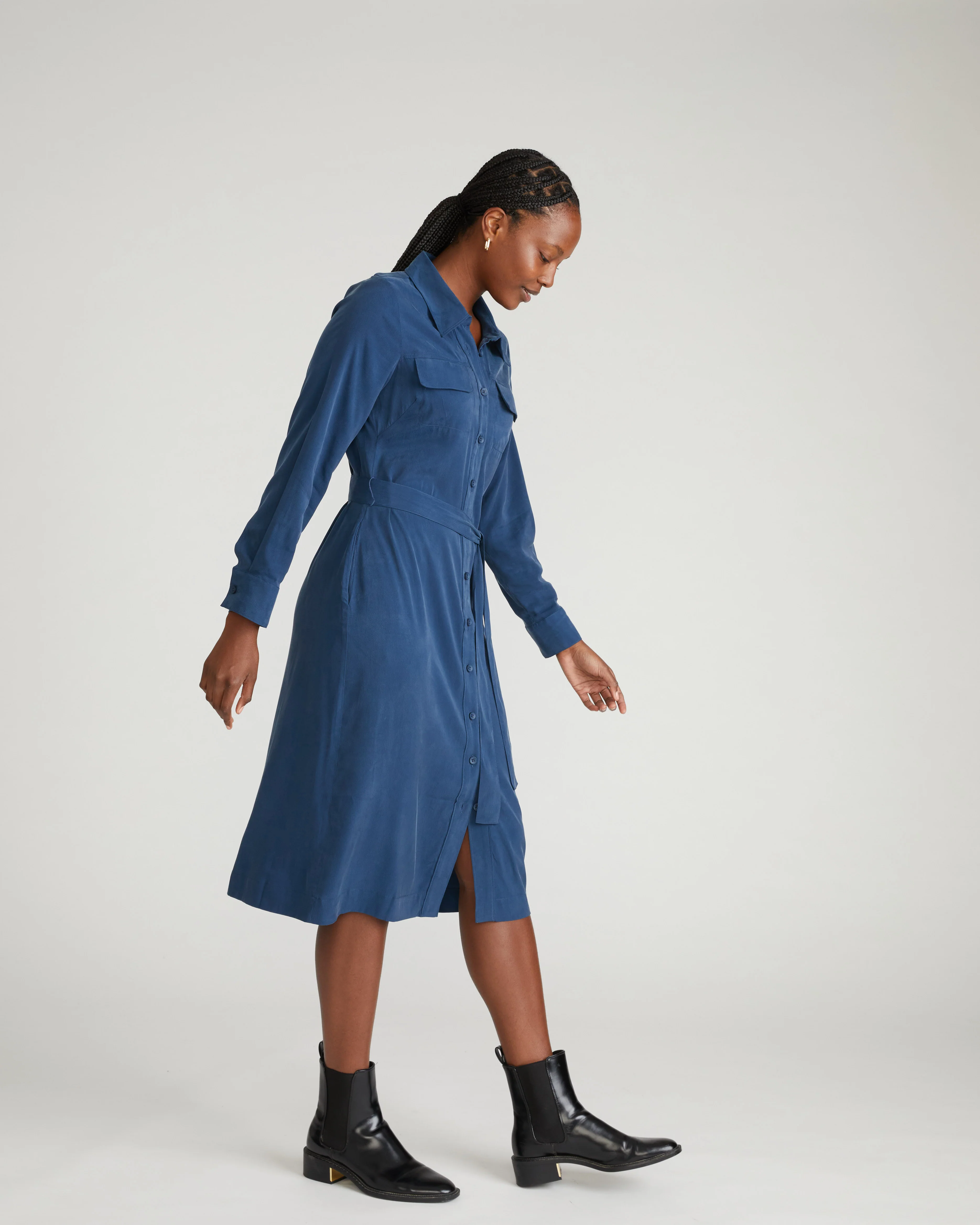 Cooling Stretch Cupro Savannah Dress - Pageant Blue - Image 2