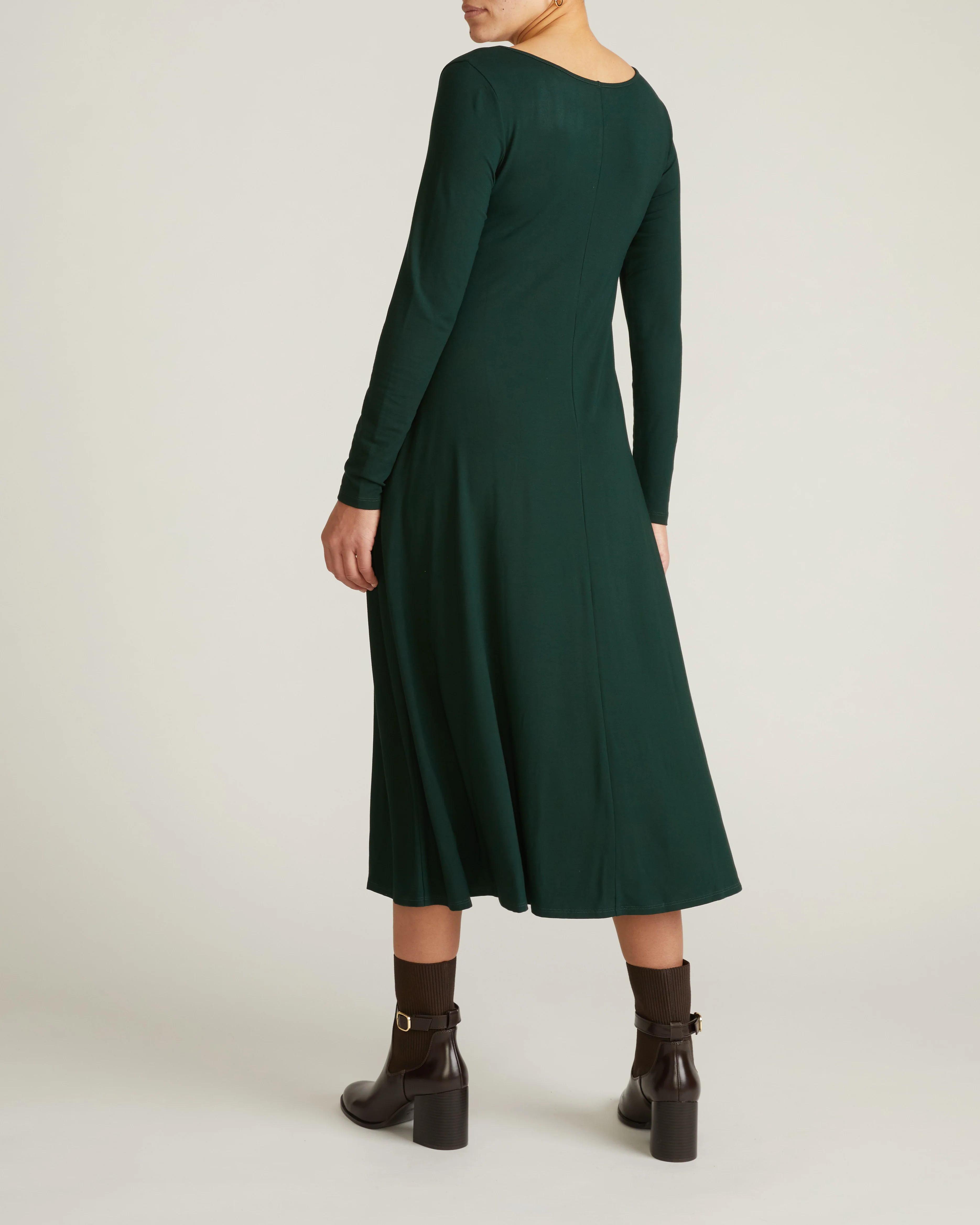 Cora Divine Jersey Dress - Forest Green - Image 4