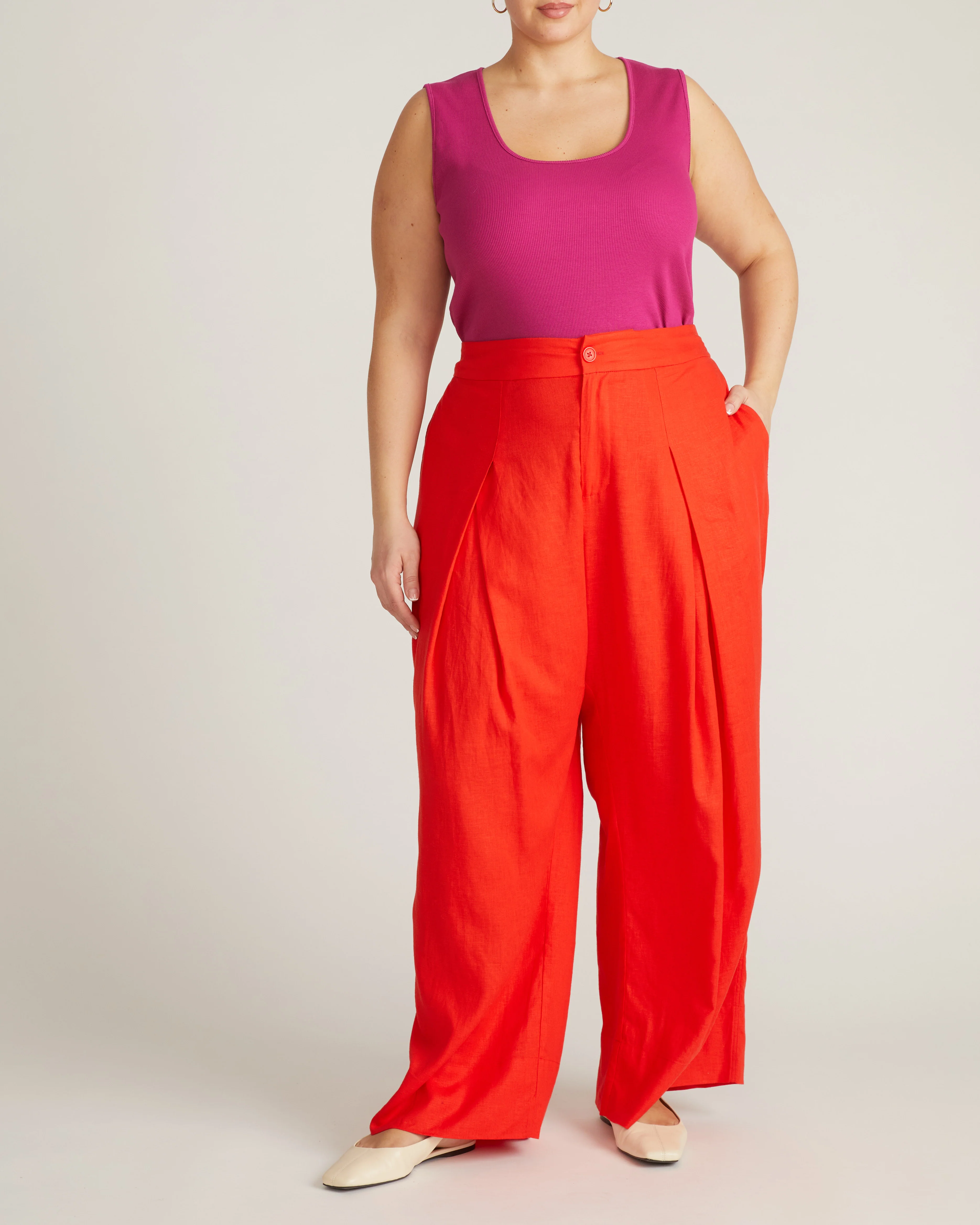 Daisy Ribbed Tank - Hyper Pink - Image 2