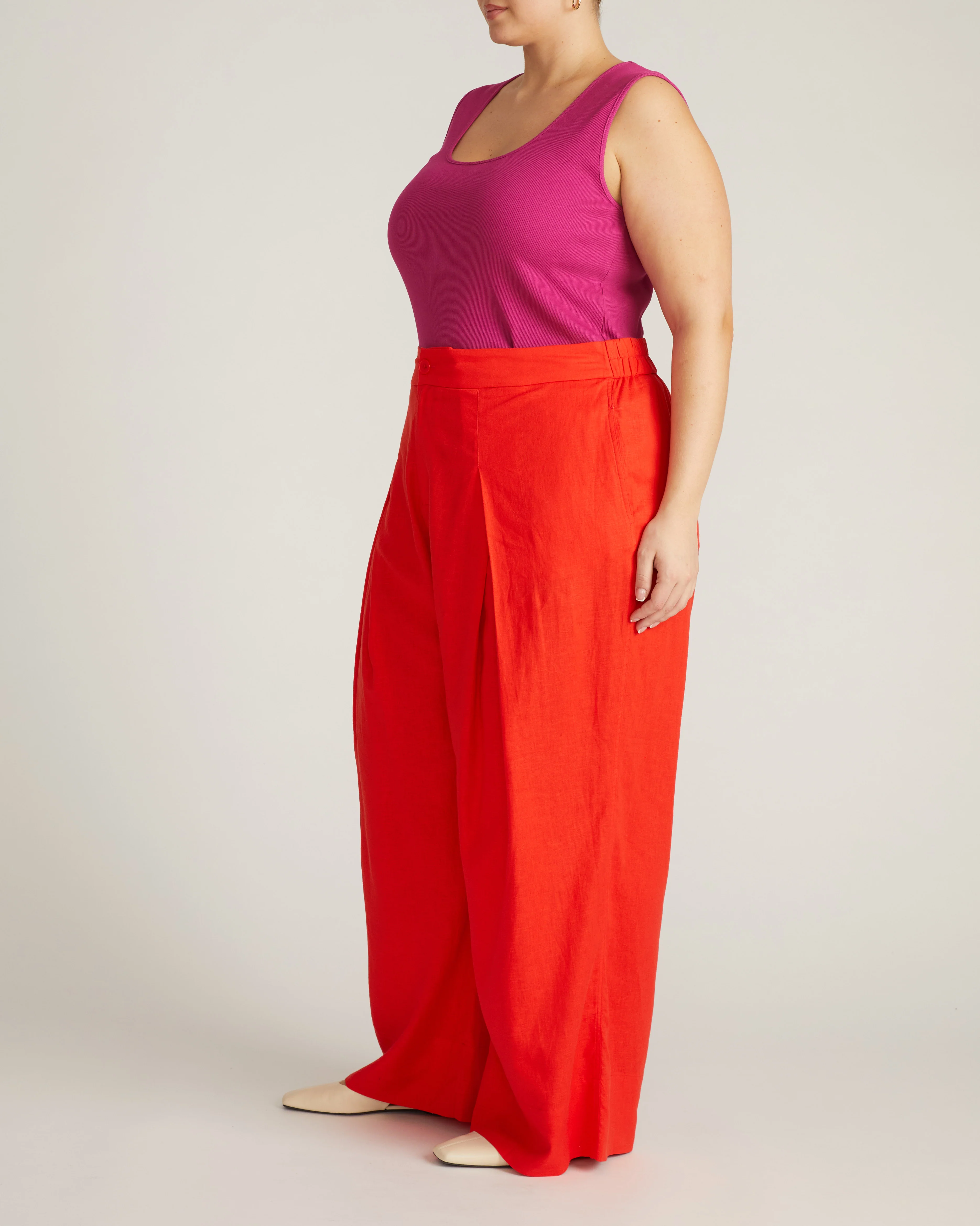 Daisy Ribbed Tank - Hyper Pink - Image 3