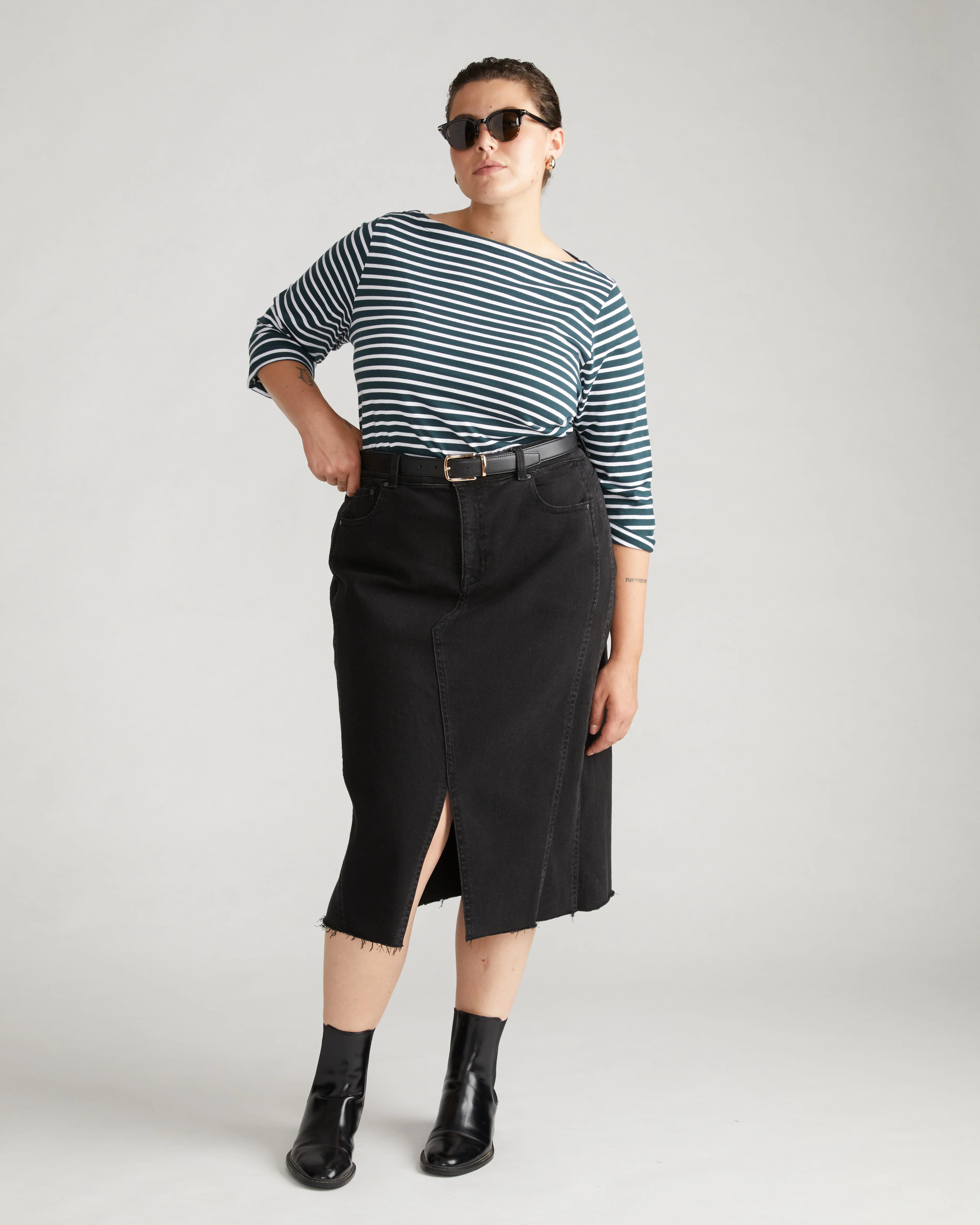 Dakota Denim Skirt - Broken Black - Image 2