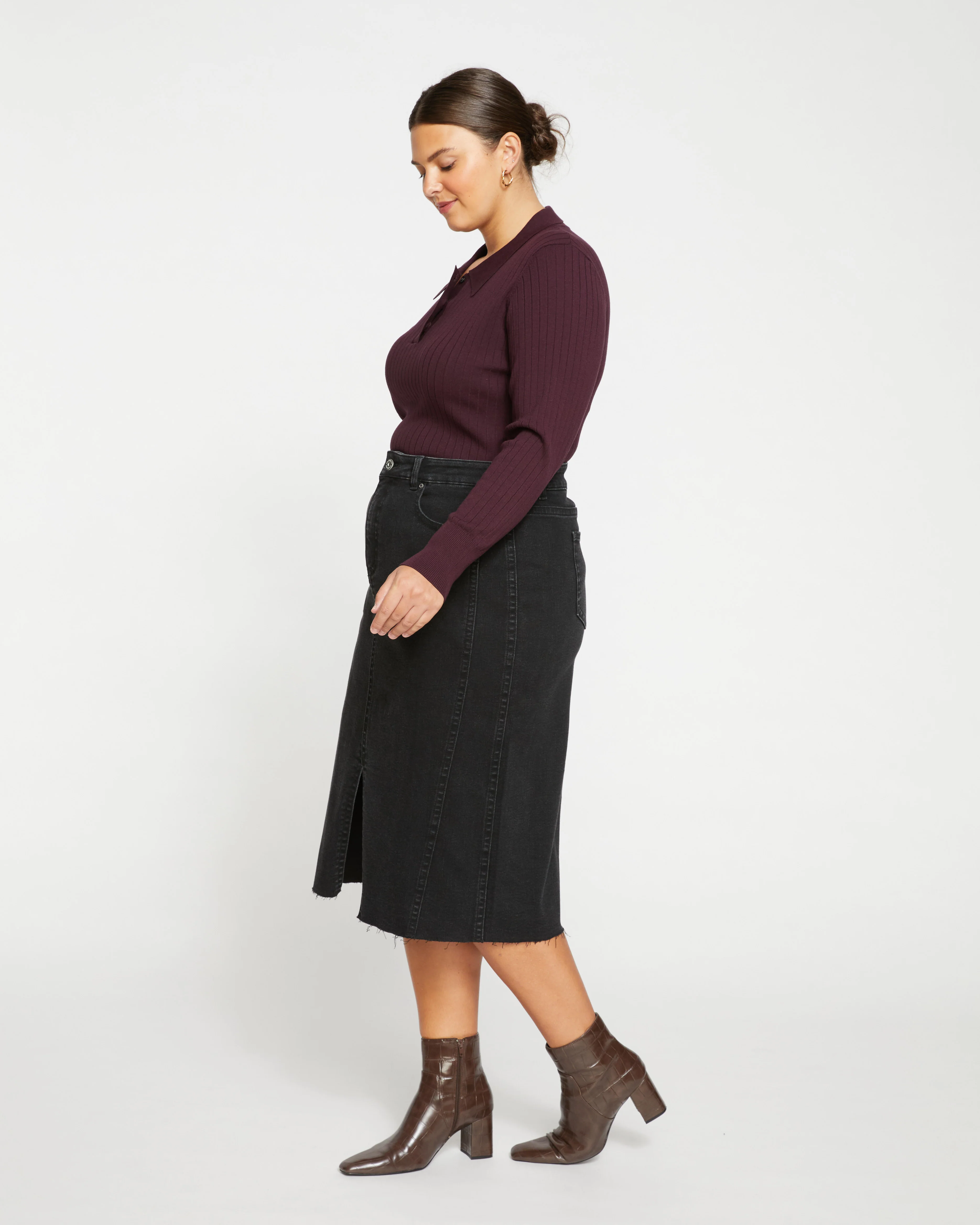 Dakota Denim Skirt - Broken Black - Image 6