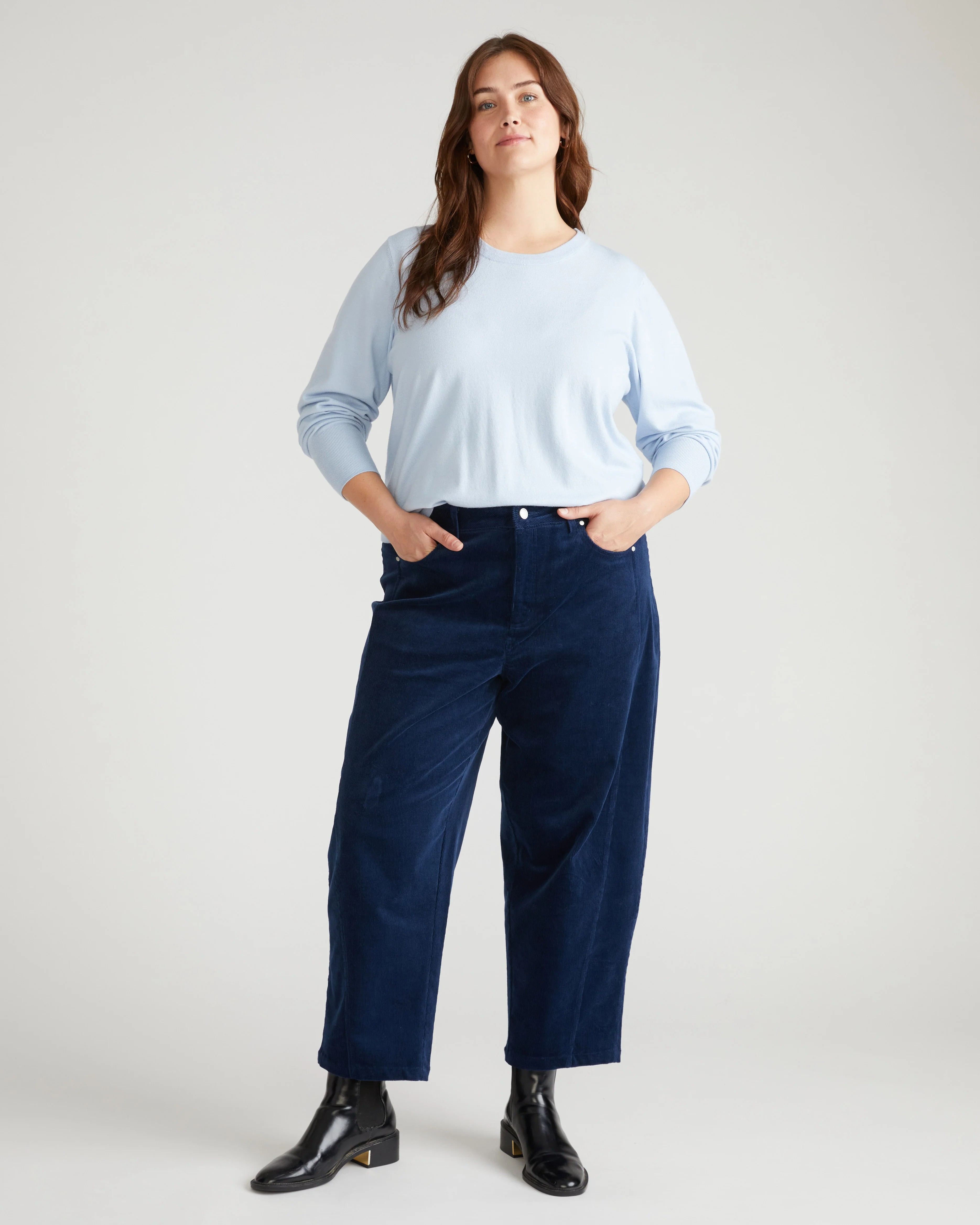 Dakota Twisted Leg Corduroy Pants - Pageant Blue - Image 3