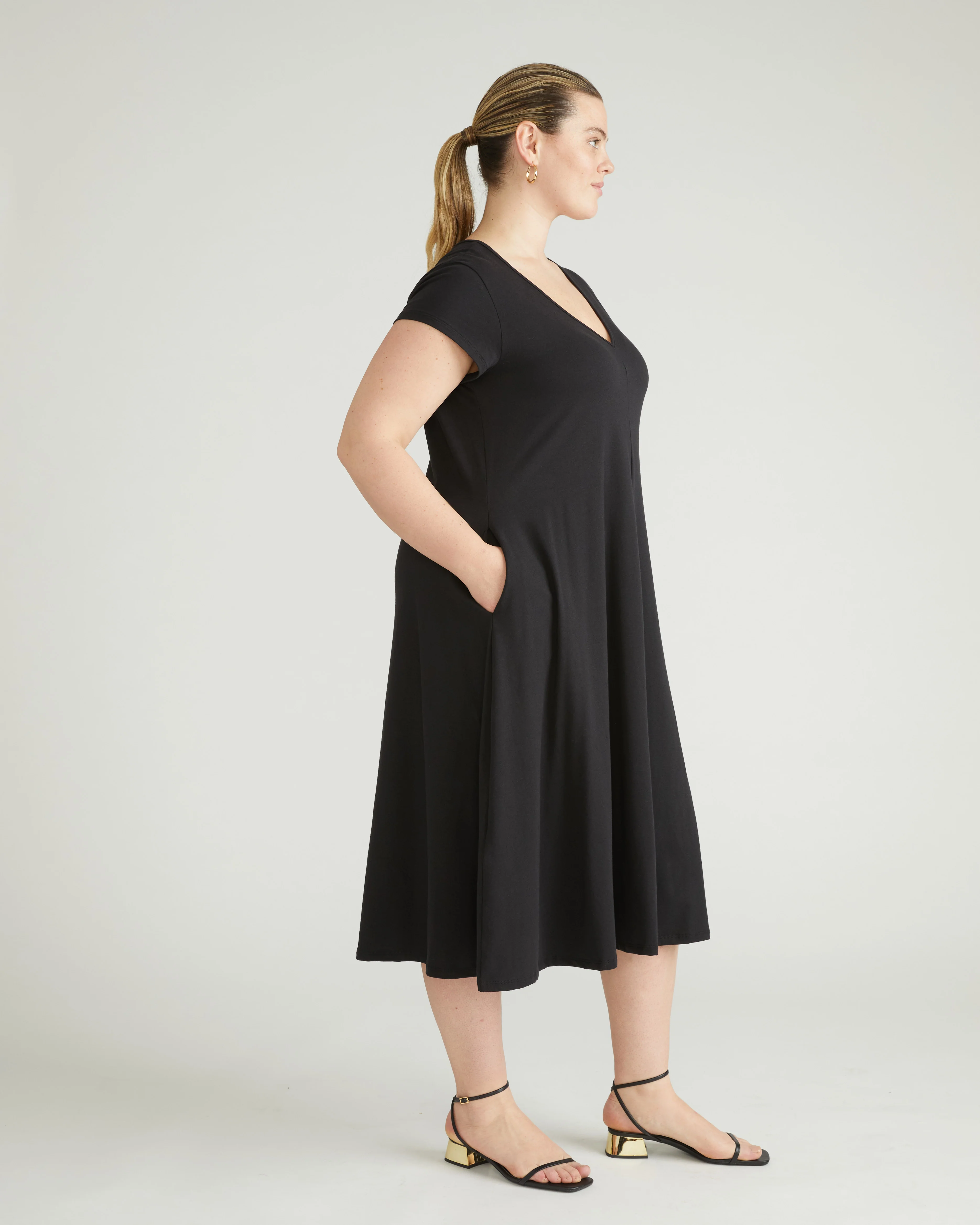 Danna Jersey Dress - Black - Image 5