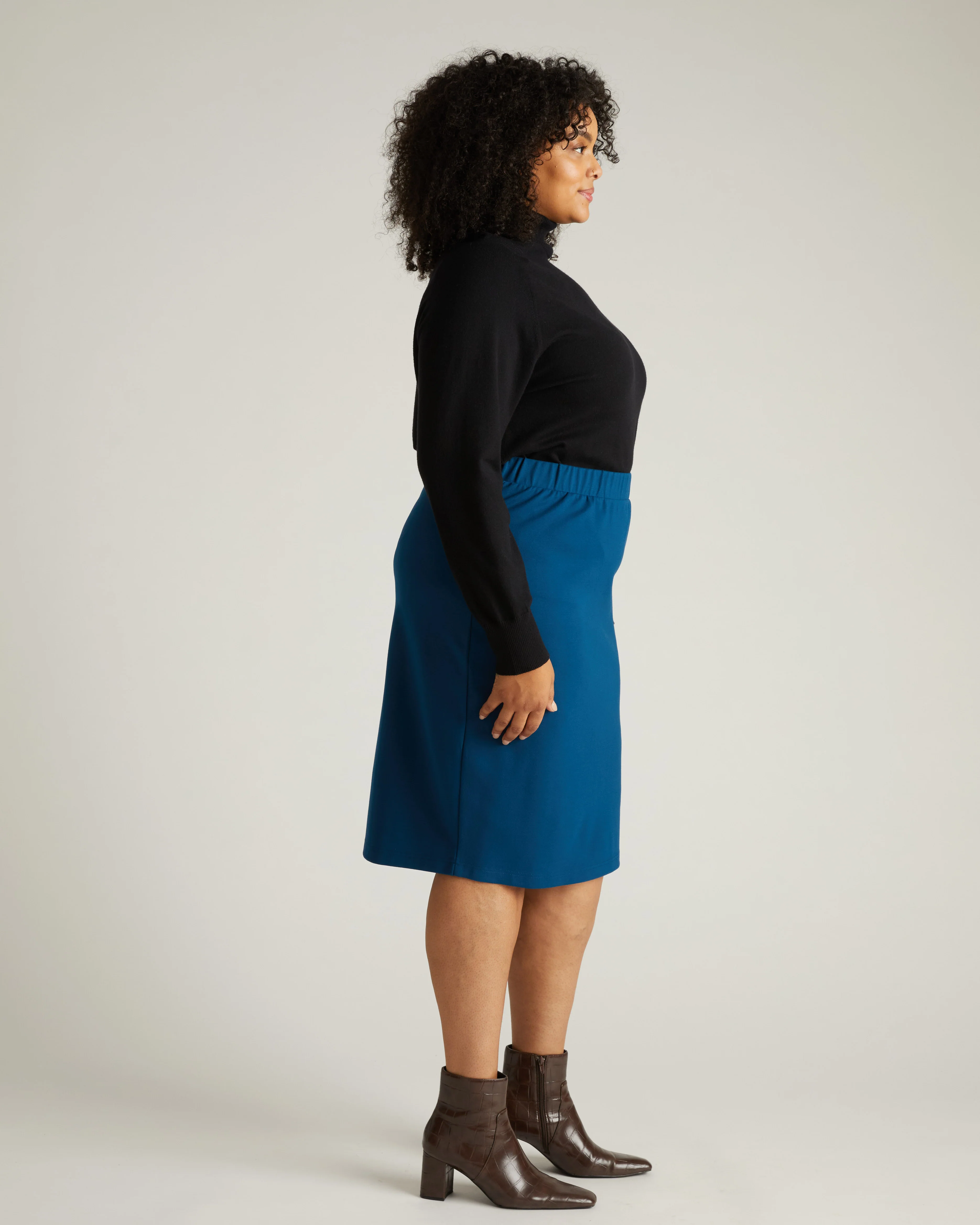 Danube Ponte Skirt - Deep Teal - Image 2