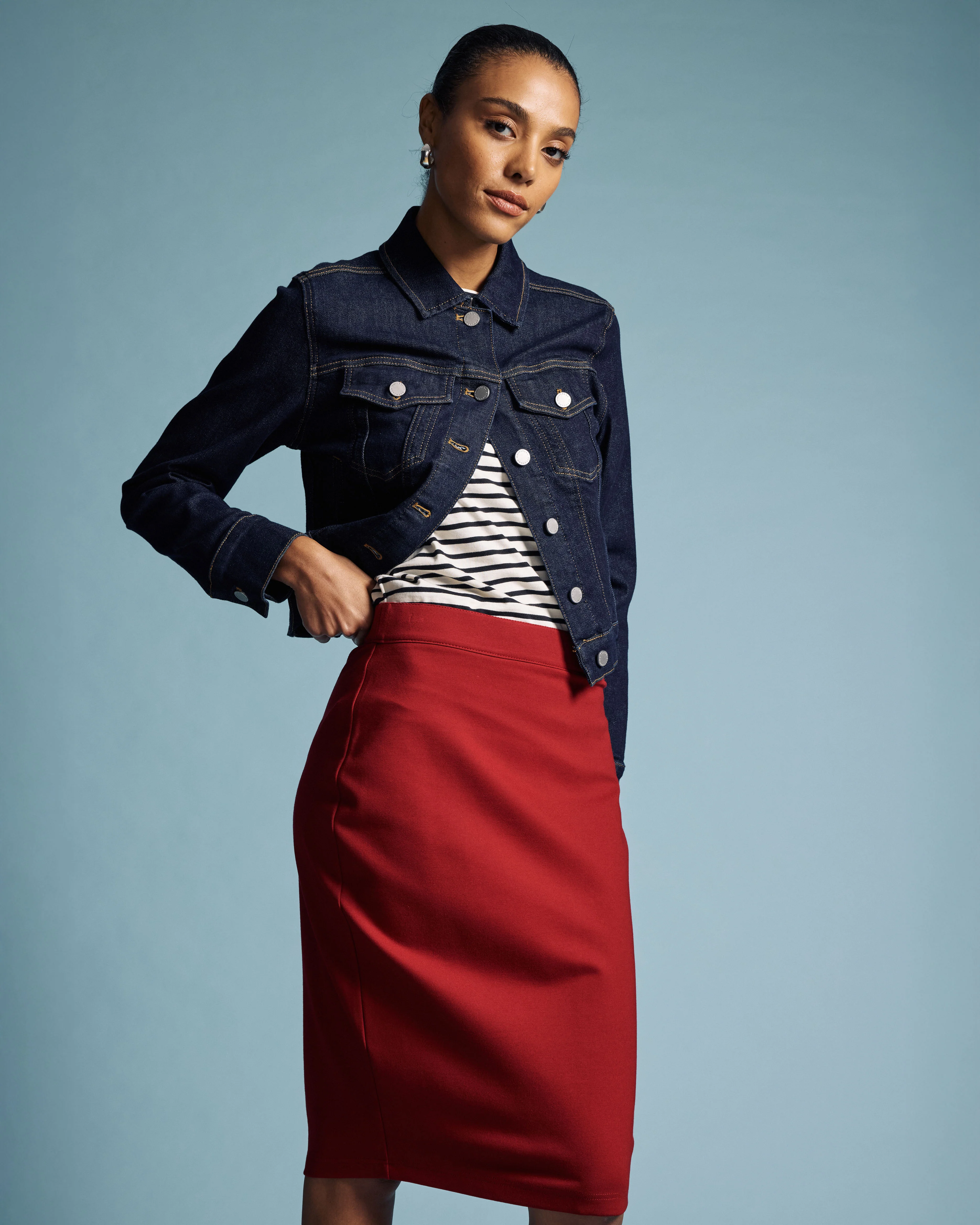 Danube Ponte Skirt - Garnet - Image 3