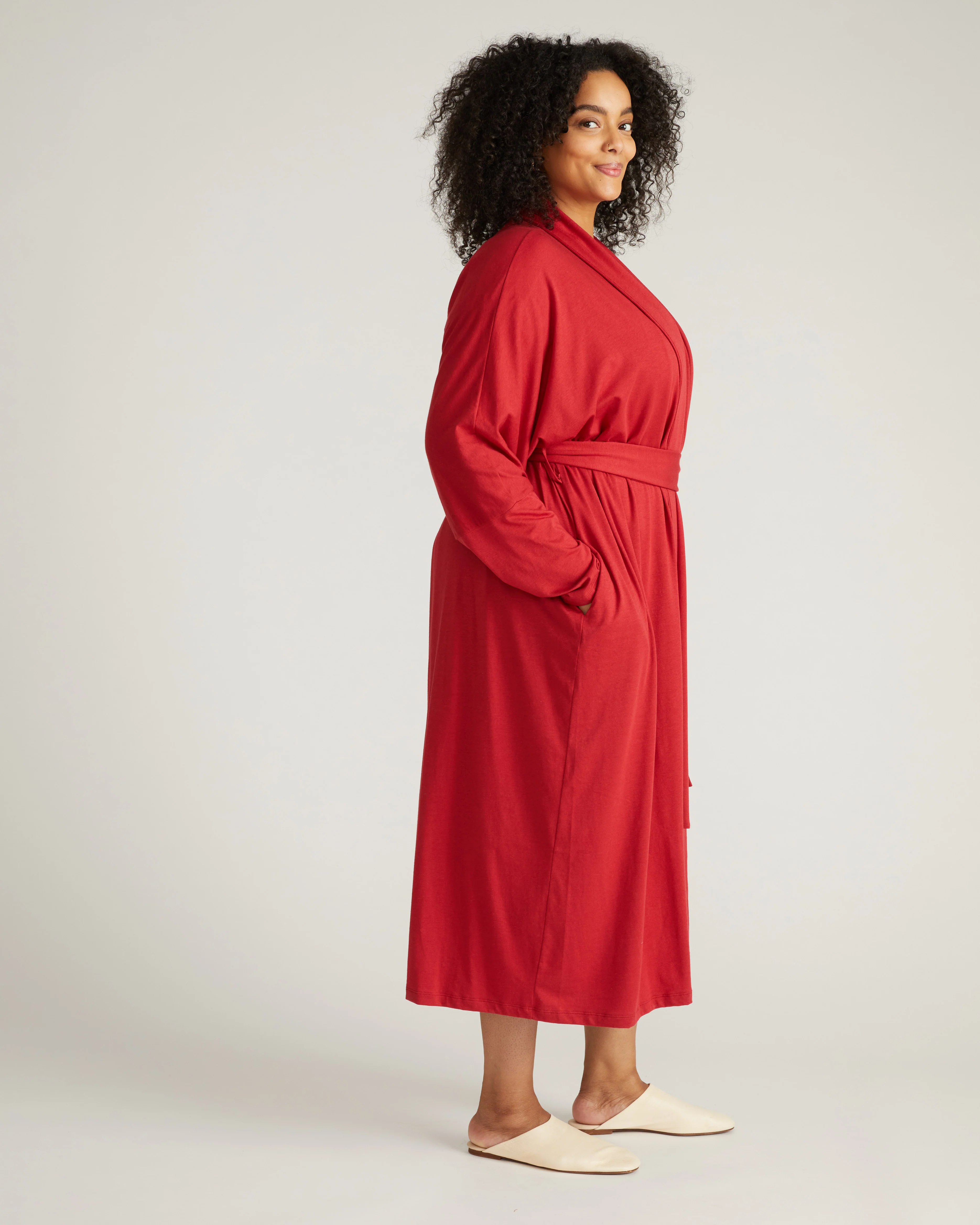 Daphne Lounge Robe - Raspberry - Image 3