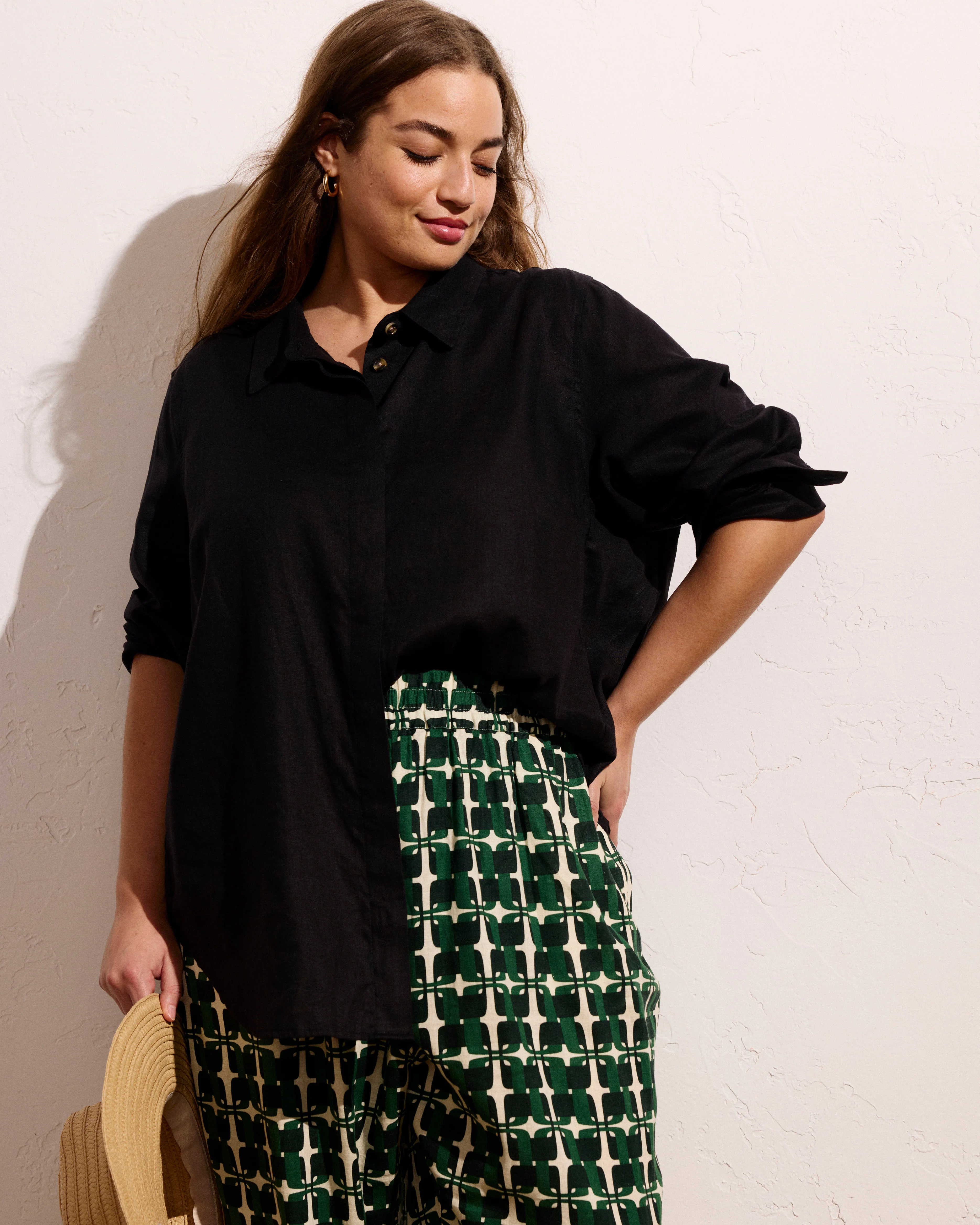 Dawn Linen Hi Low Tunic - Black - Image 3