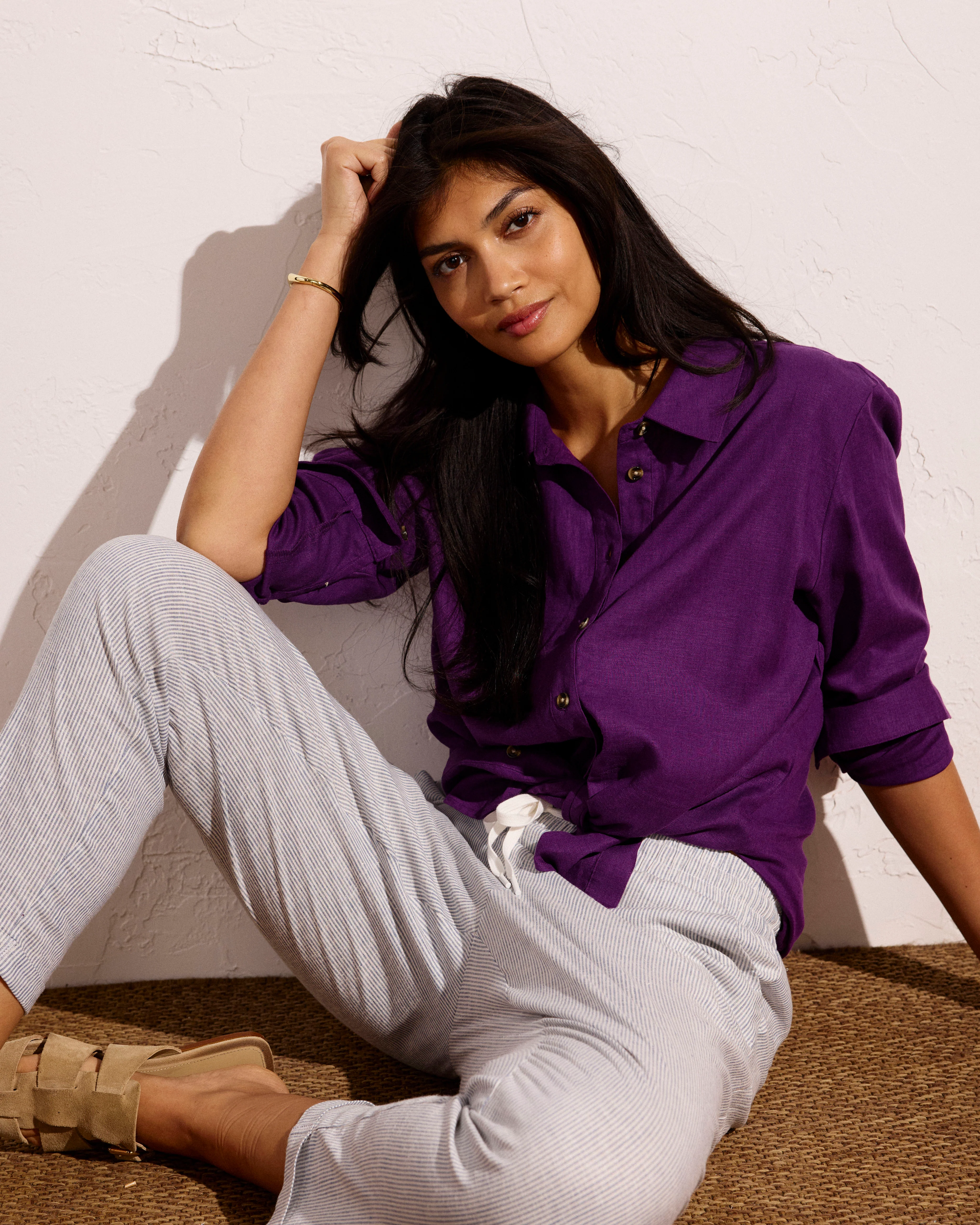 Dawn Linen Hi Low Tunic - Dreamy Purple - Image 2