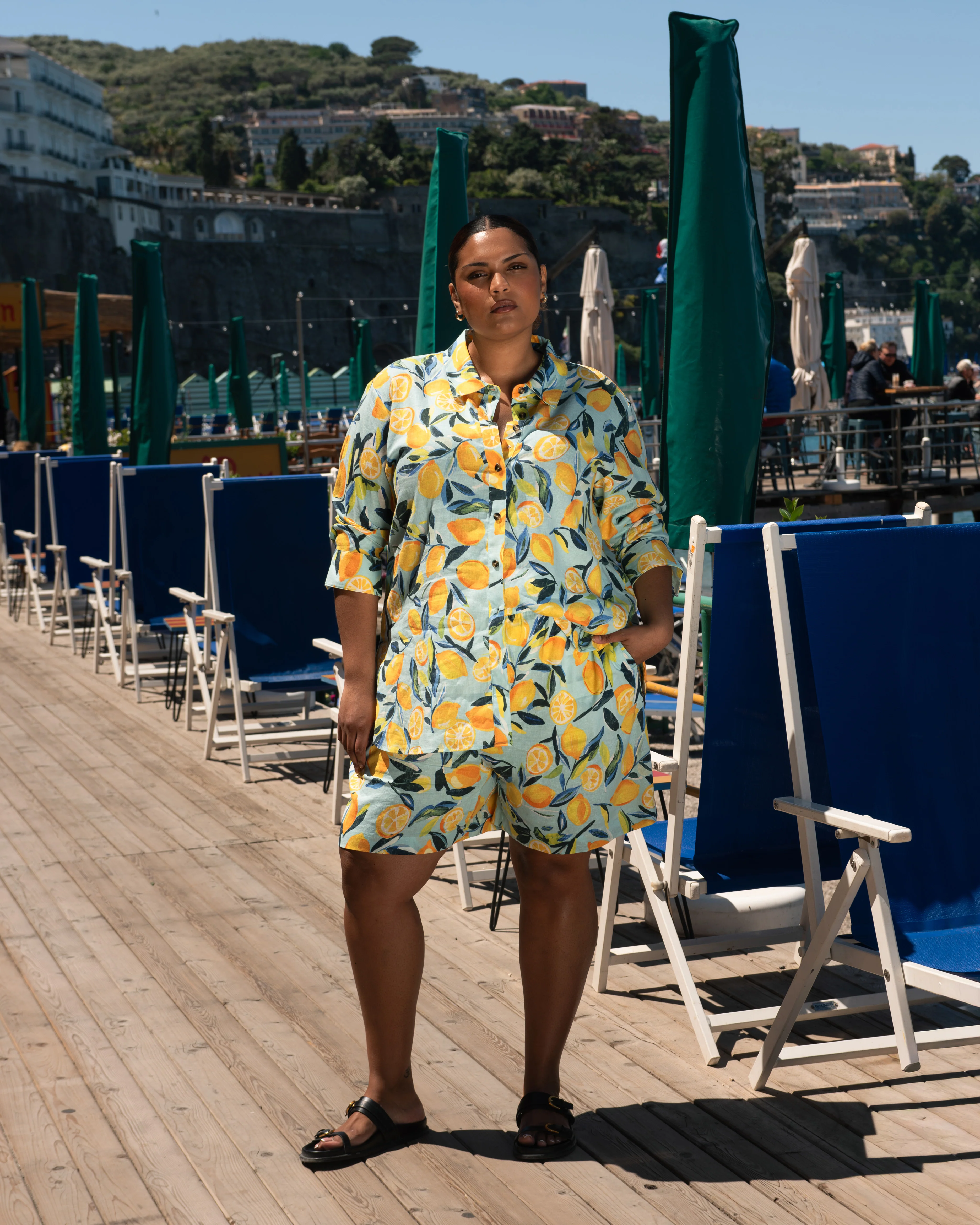 Dawn Linen Hi Low Tunic - Limoncello Print - Image 6