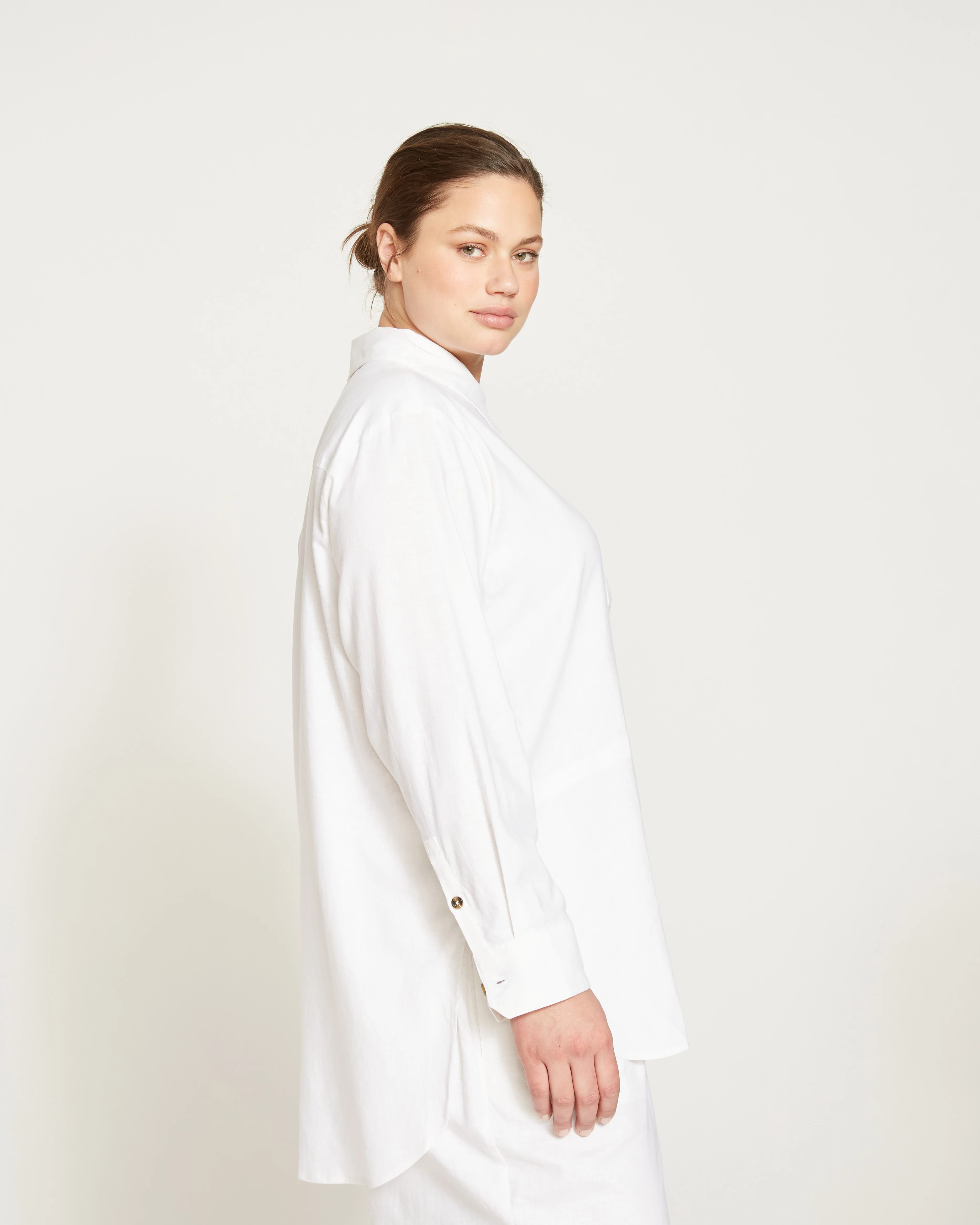 Dawn Linen Hi Low Tunic - White - Image 5