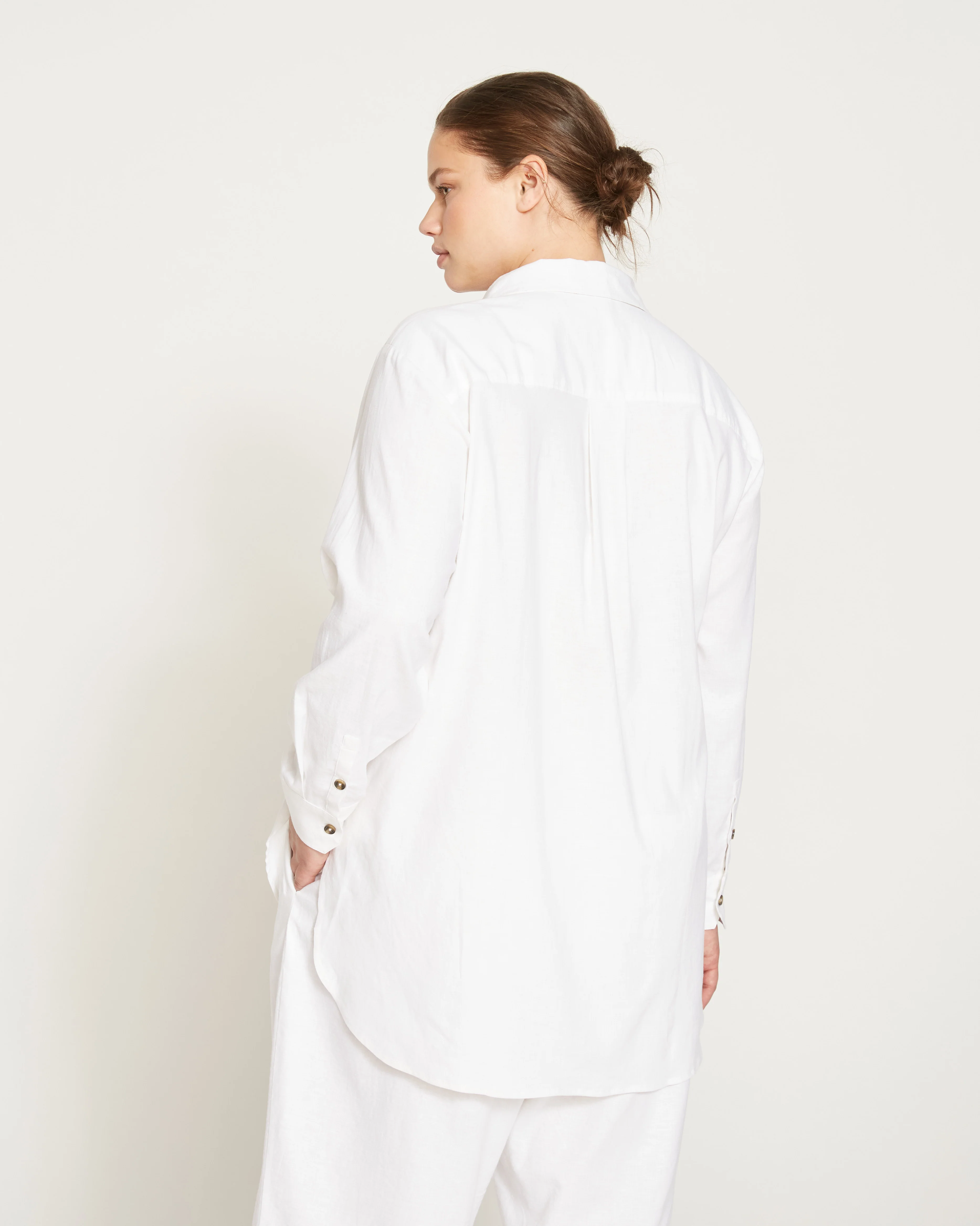 Dawn Linen Hi Low Tunic - White - Image 6