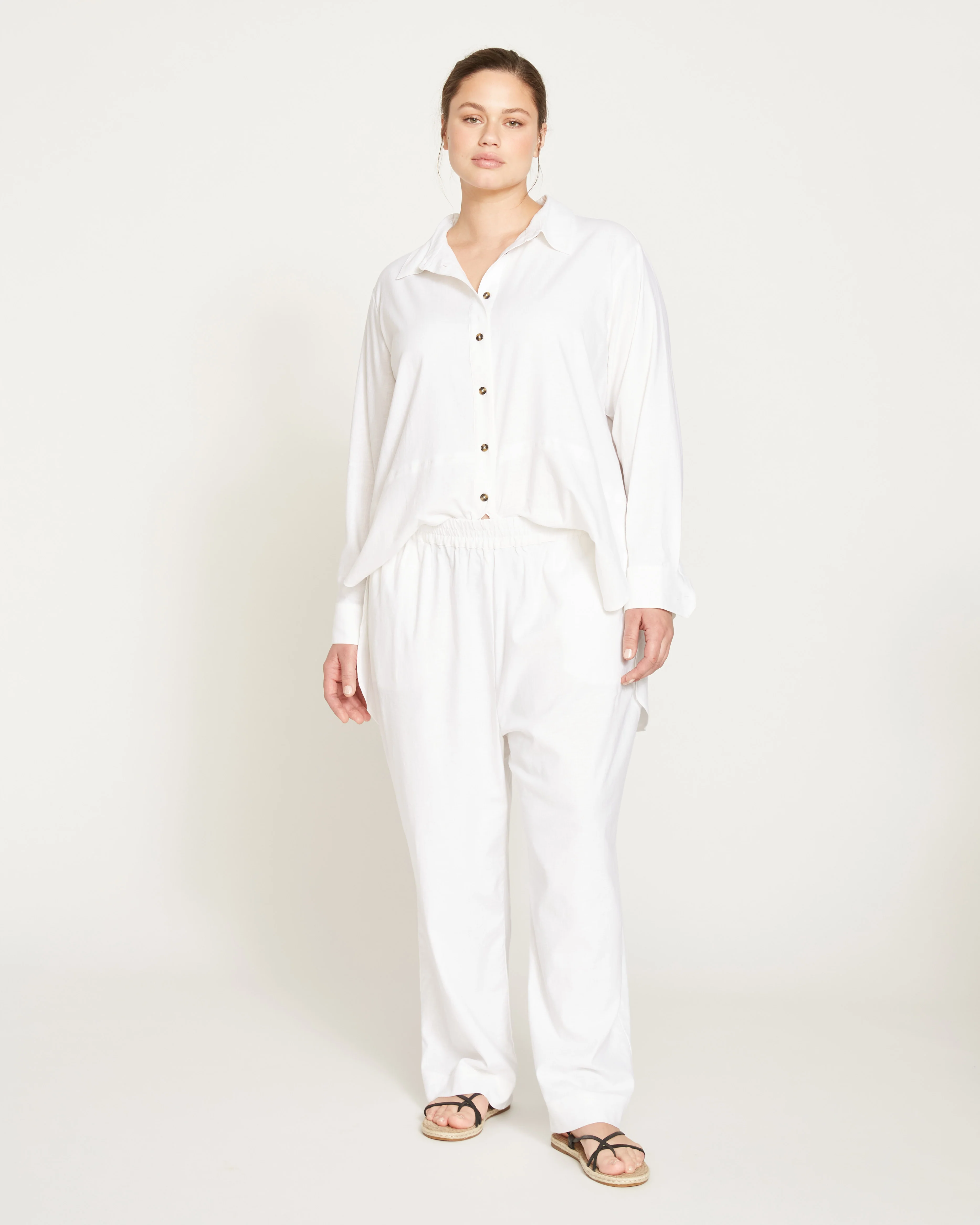 Dawn Linen Hi Low Tunic - White - Image 7