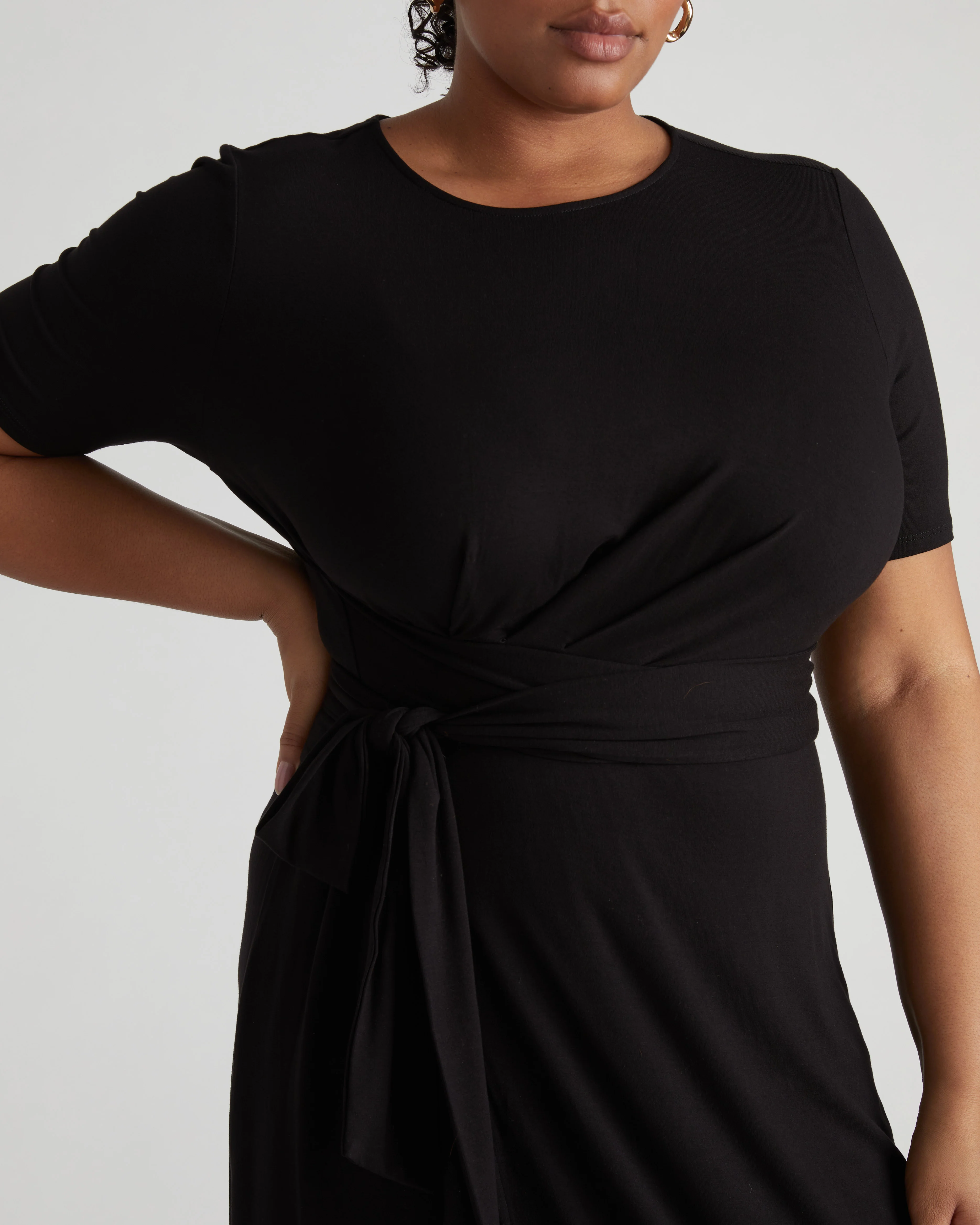 Delilah Liquid Jersey Dress - Black - Image 3