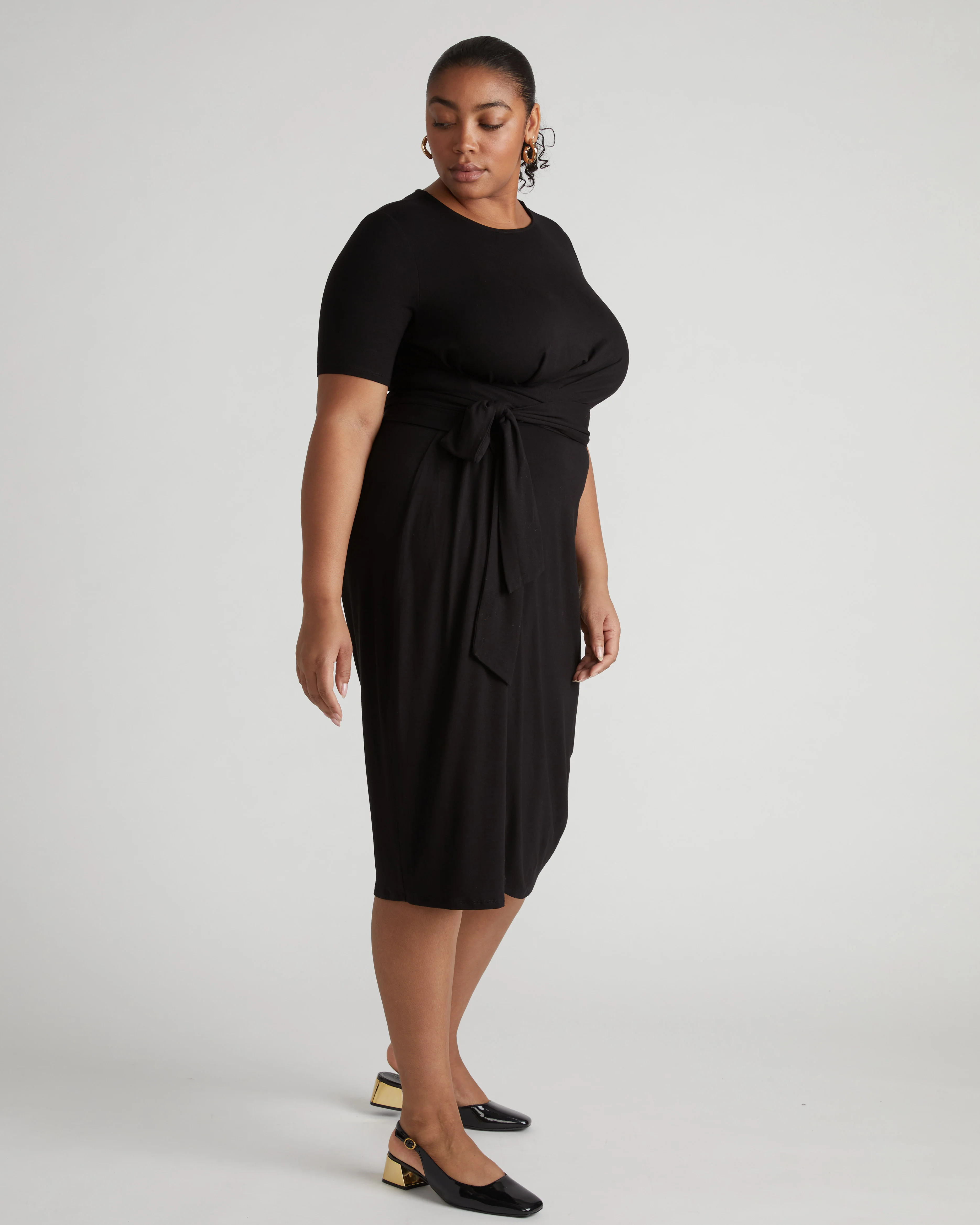 Delilah Liquid Jersey Dress - Black - Image 5