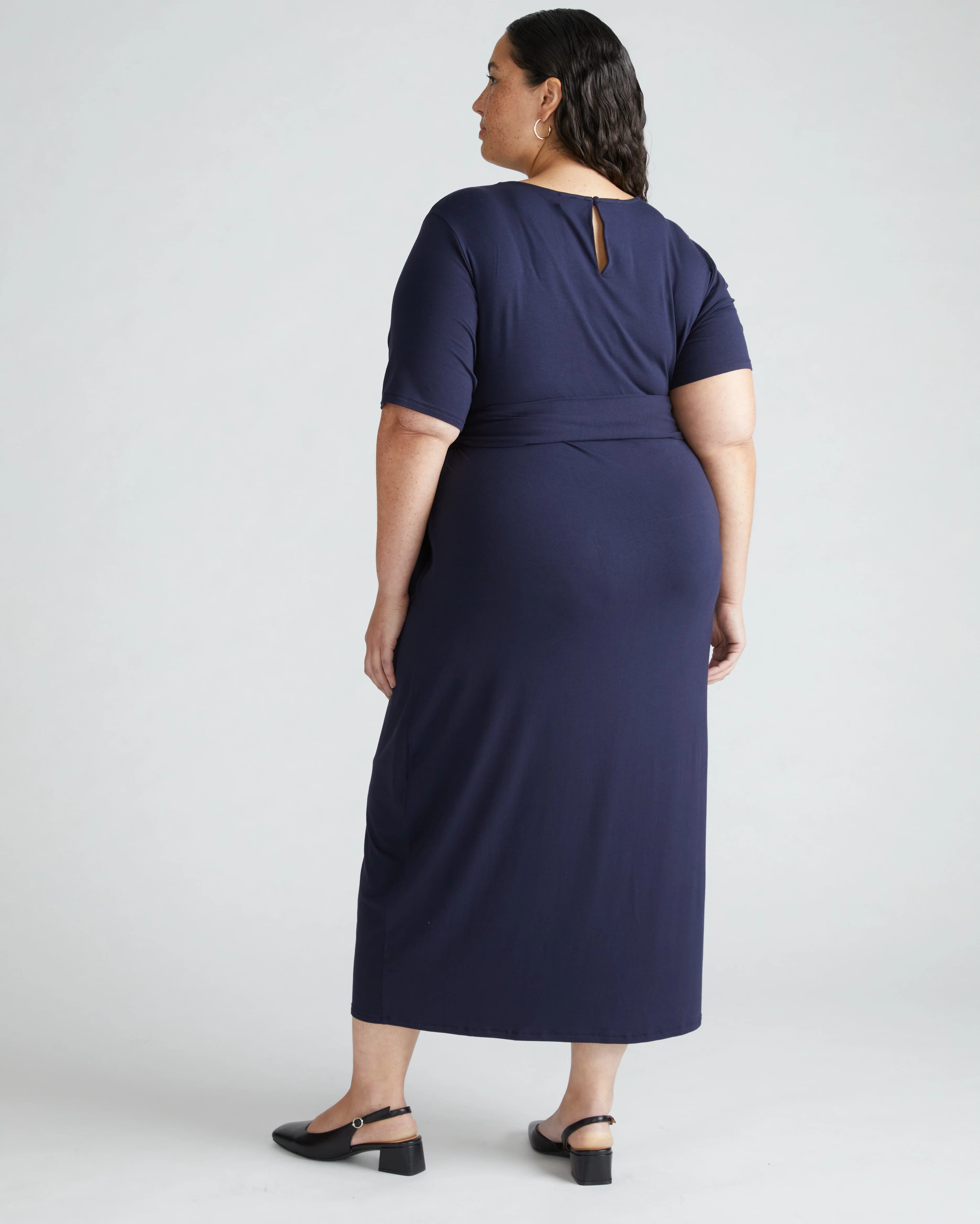 Delilah Liquid Jersey Dress - Midnight - Image 2