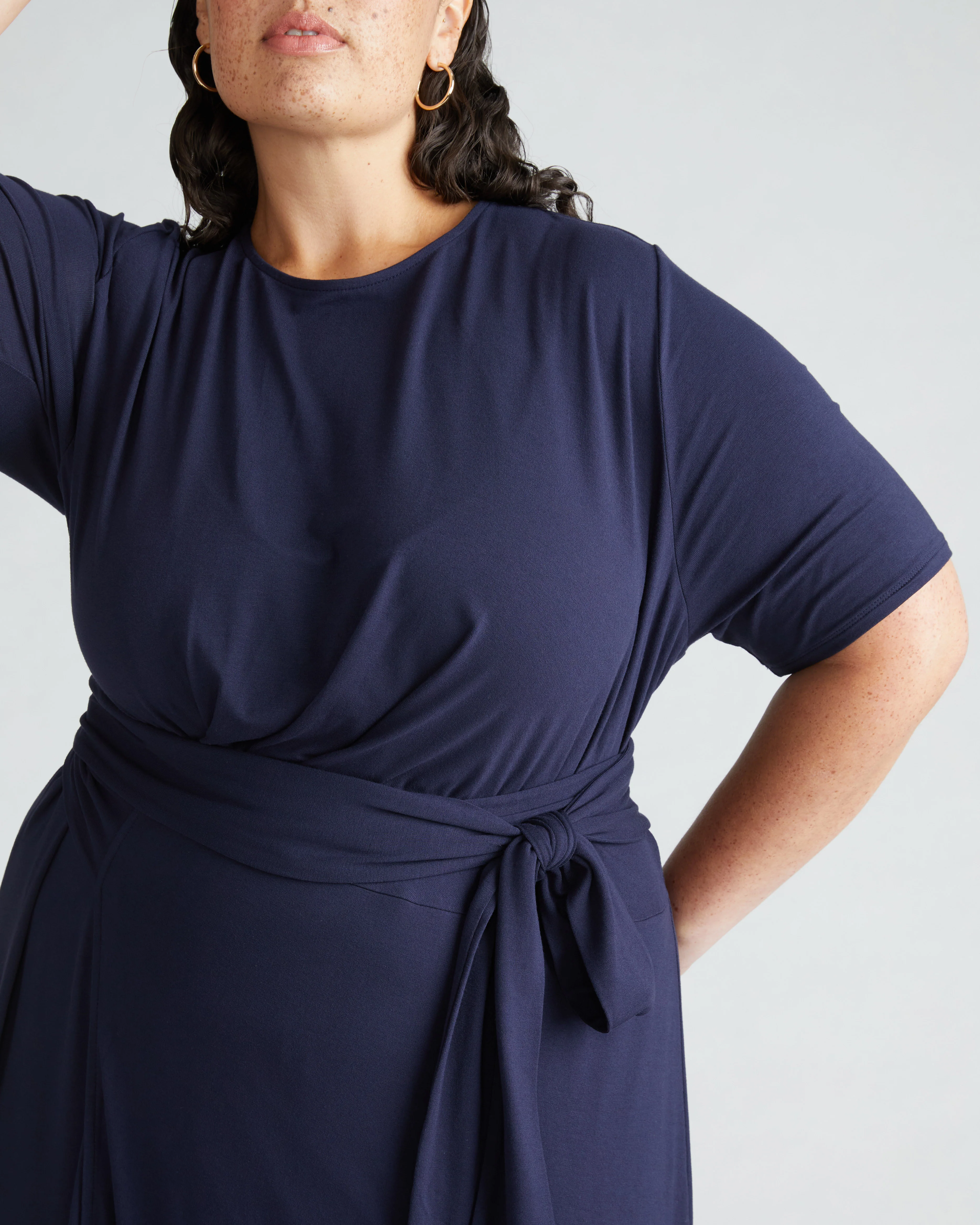 Delilah Liquid Jersey Dress - Midnight - Image 3