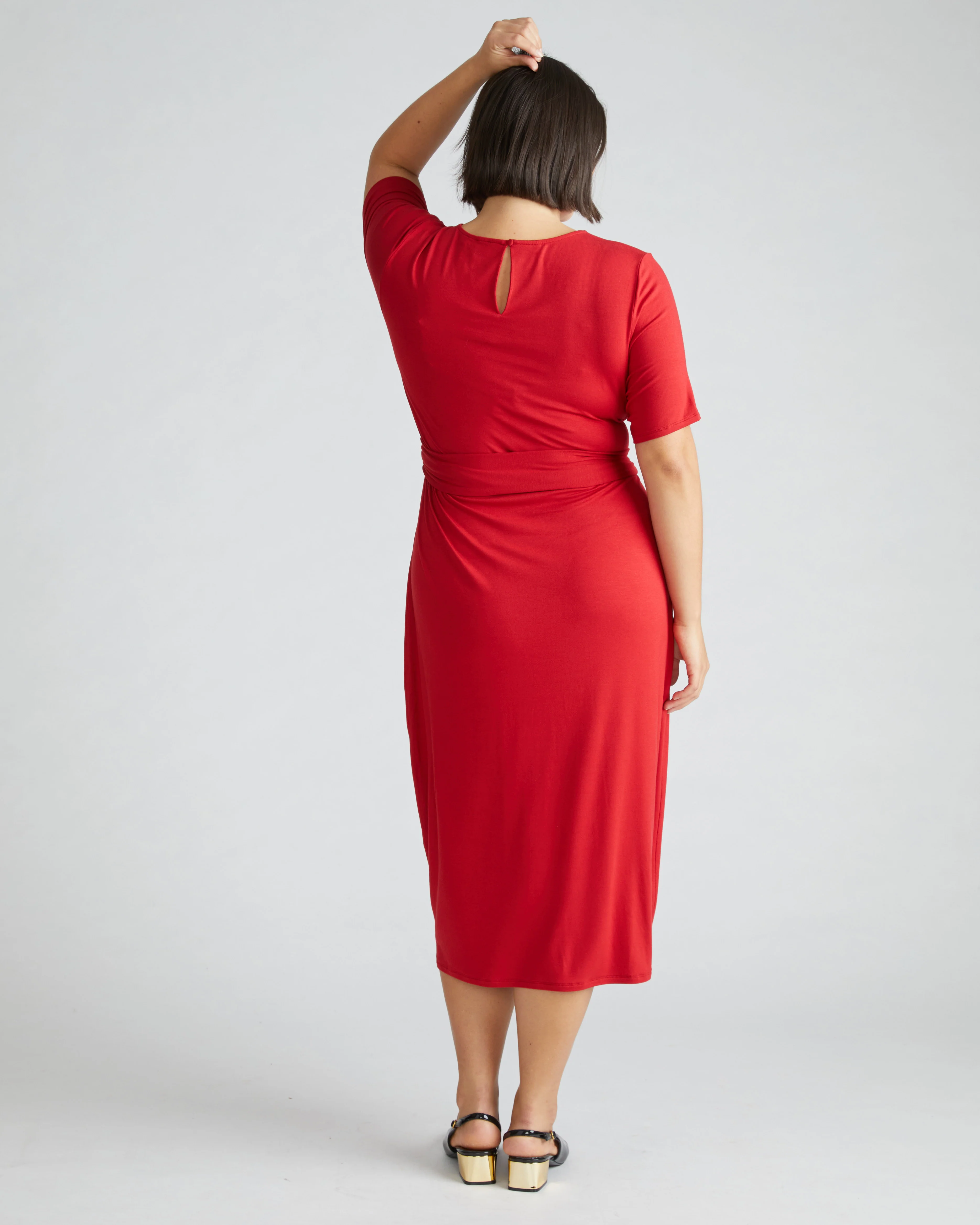 Delilah Liquid Jersey Dress - New York Red - Image 2