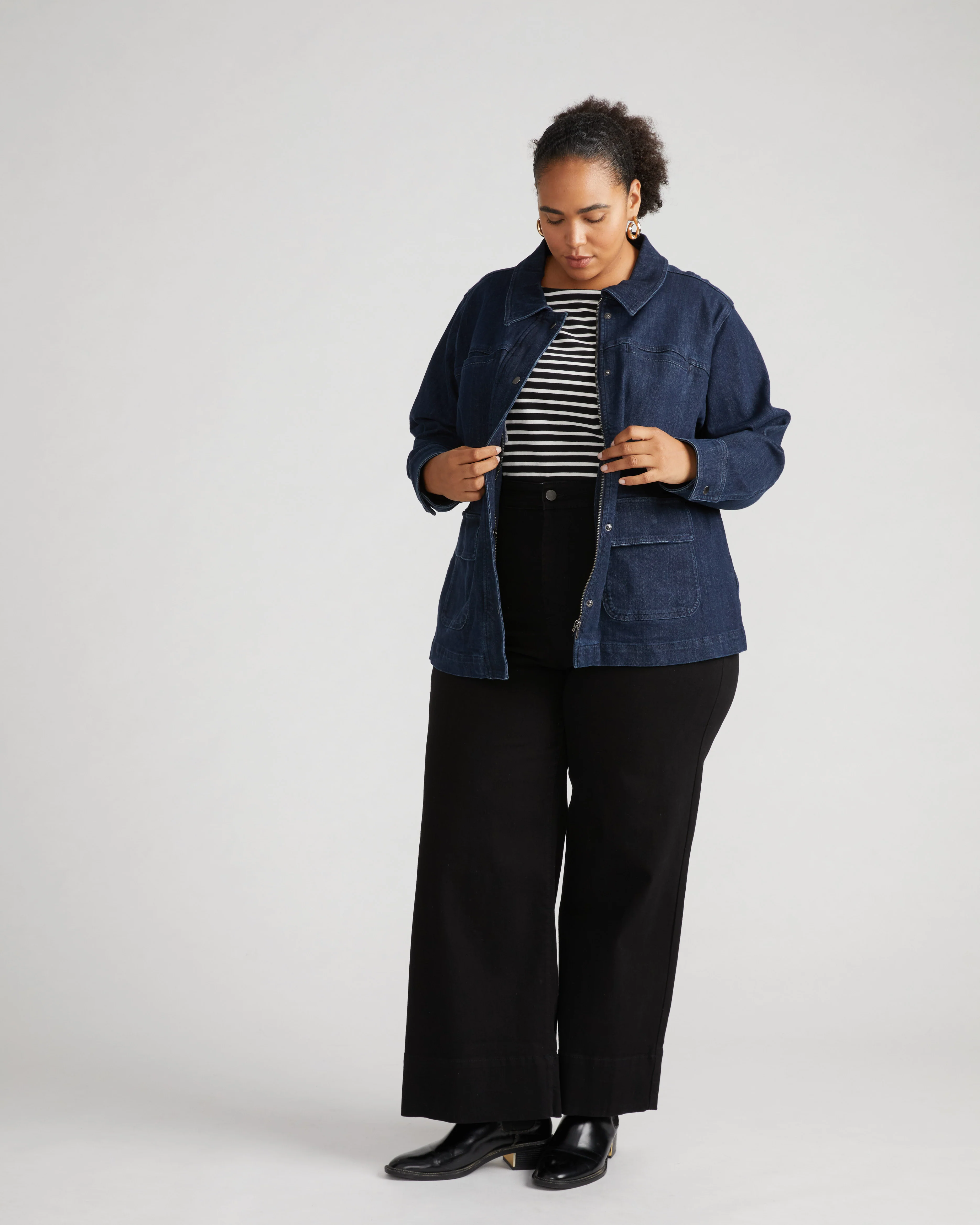 Denim Utility Jacket - Dark Indigo - Image 4