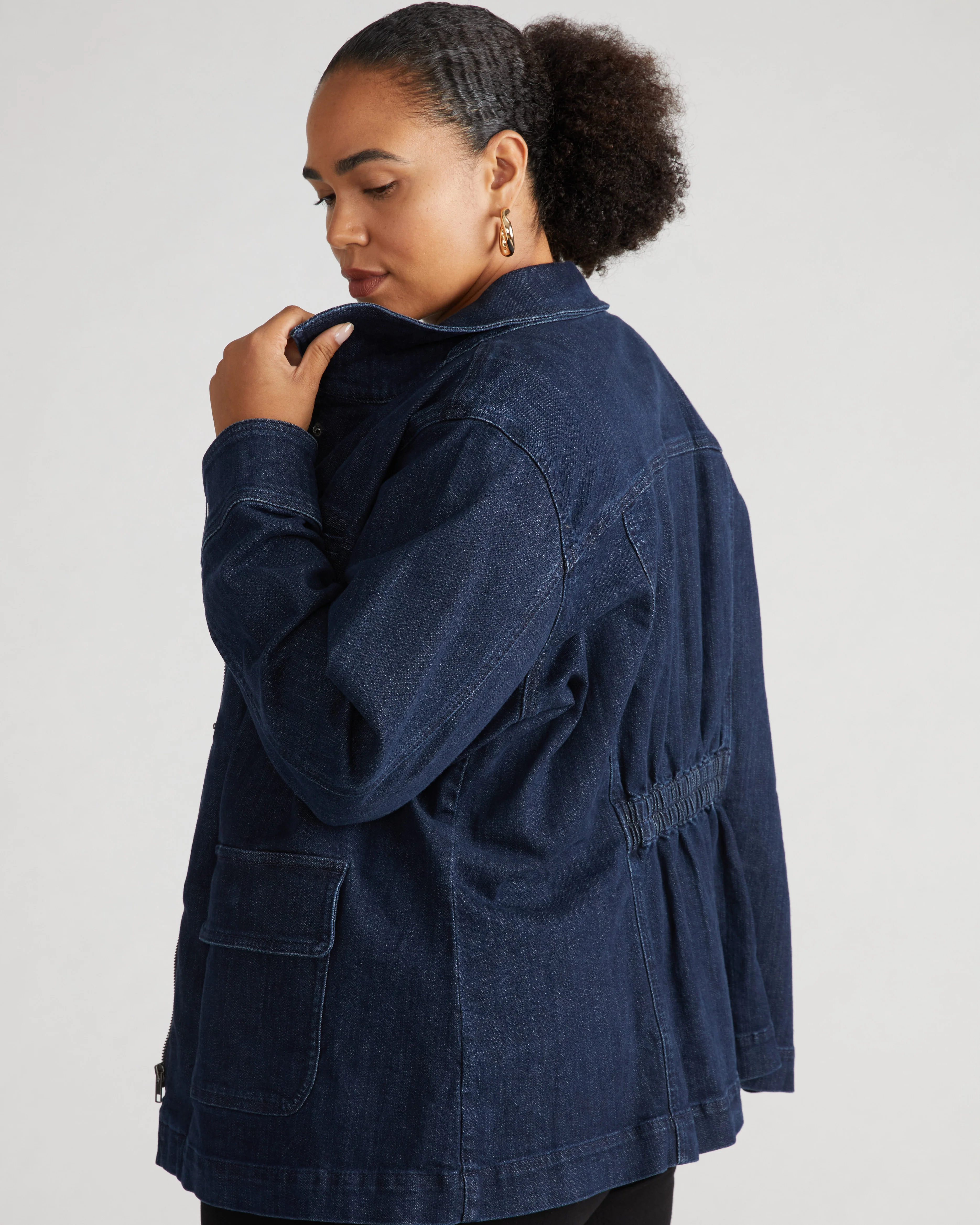 Denim Utility Jacket - Dark Indigo - Image 5