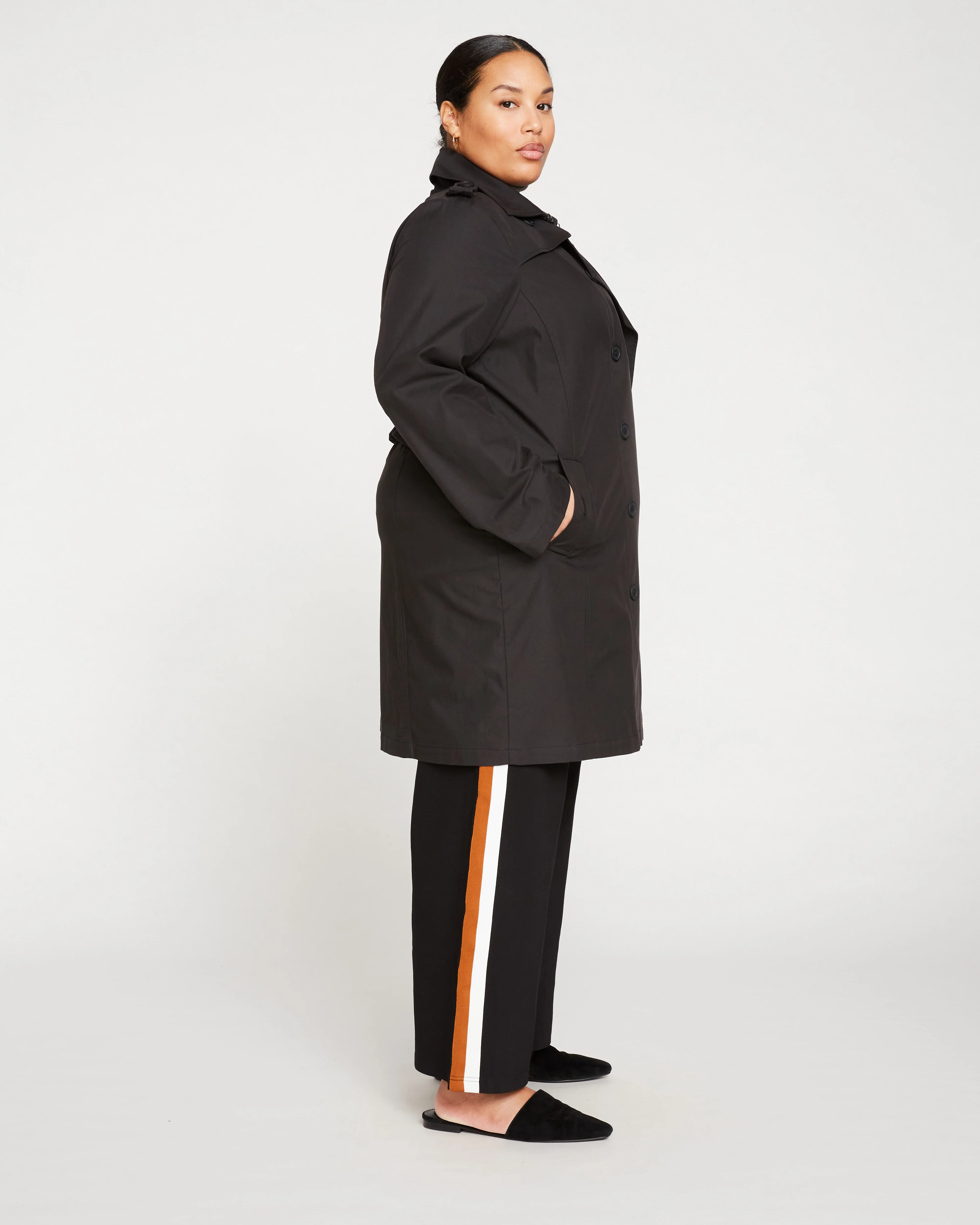 Derjon Trench Coat - Black - Image 5