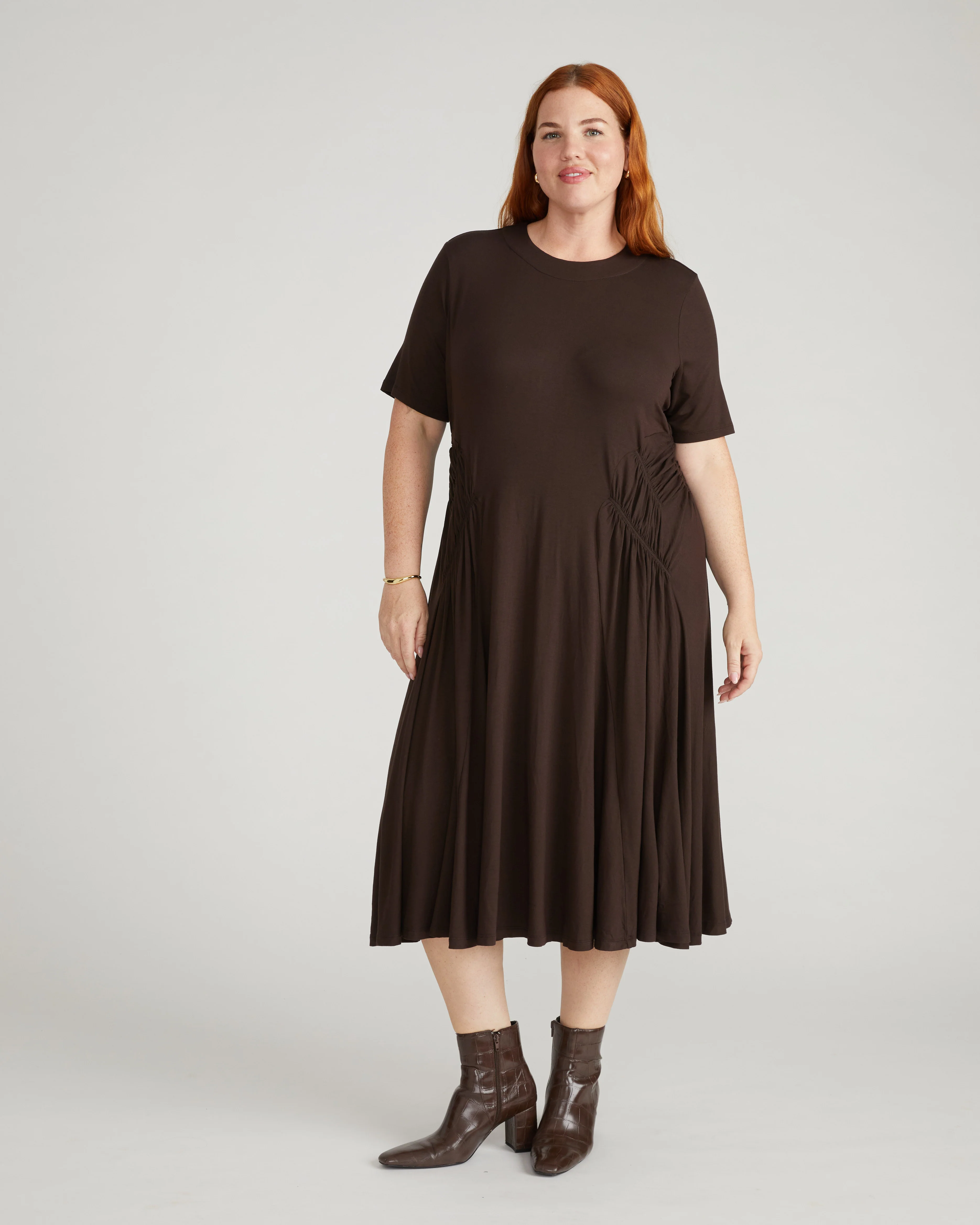 Devi Liquid Jersey Dress - Espresso - Image 2