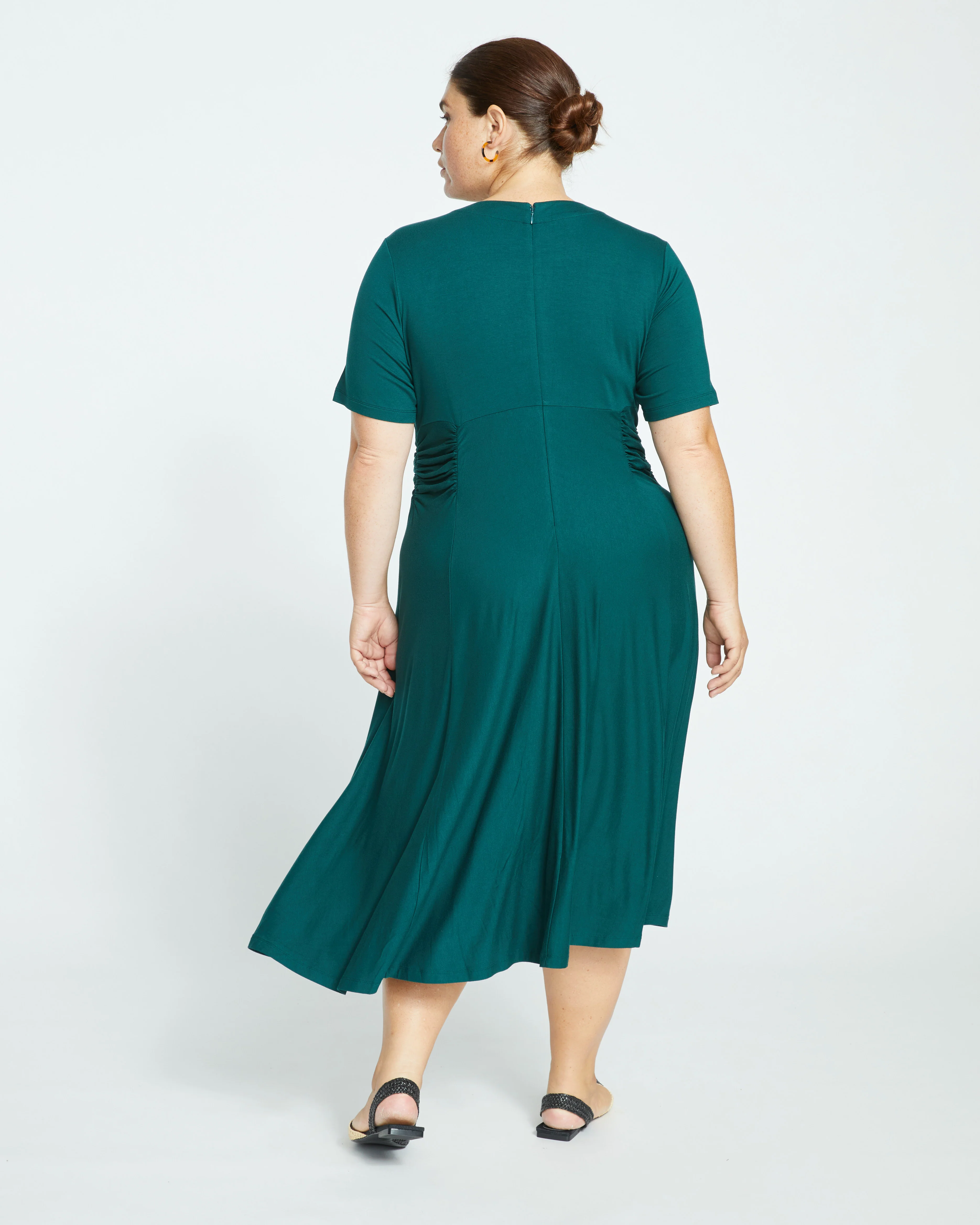 Devi Liquid Jersey Dress - Forest Green - Image 4
