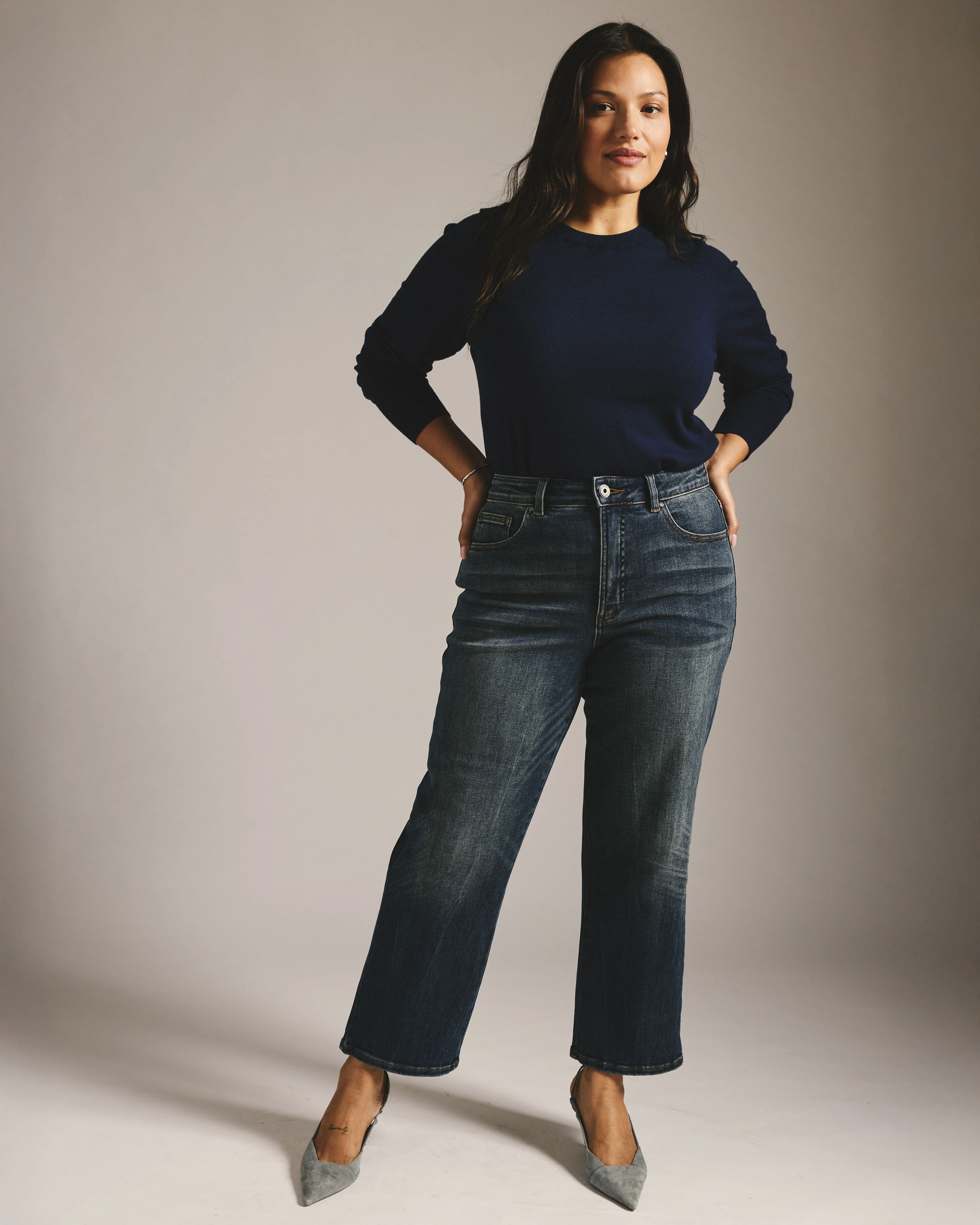 Donna High Rise Curve Straight Leg Jeans 27 Inch - Field of Dreams Indigo - Image 5