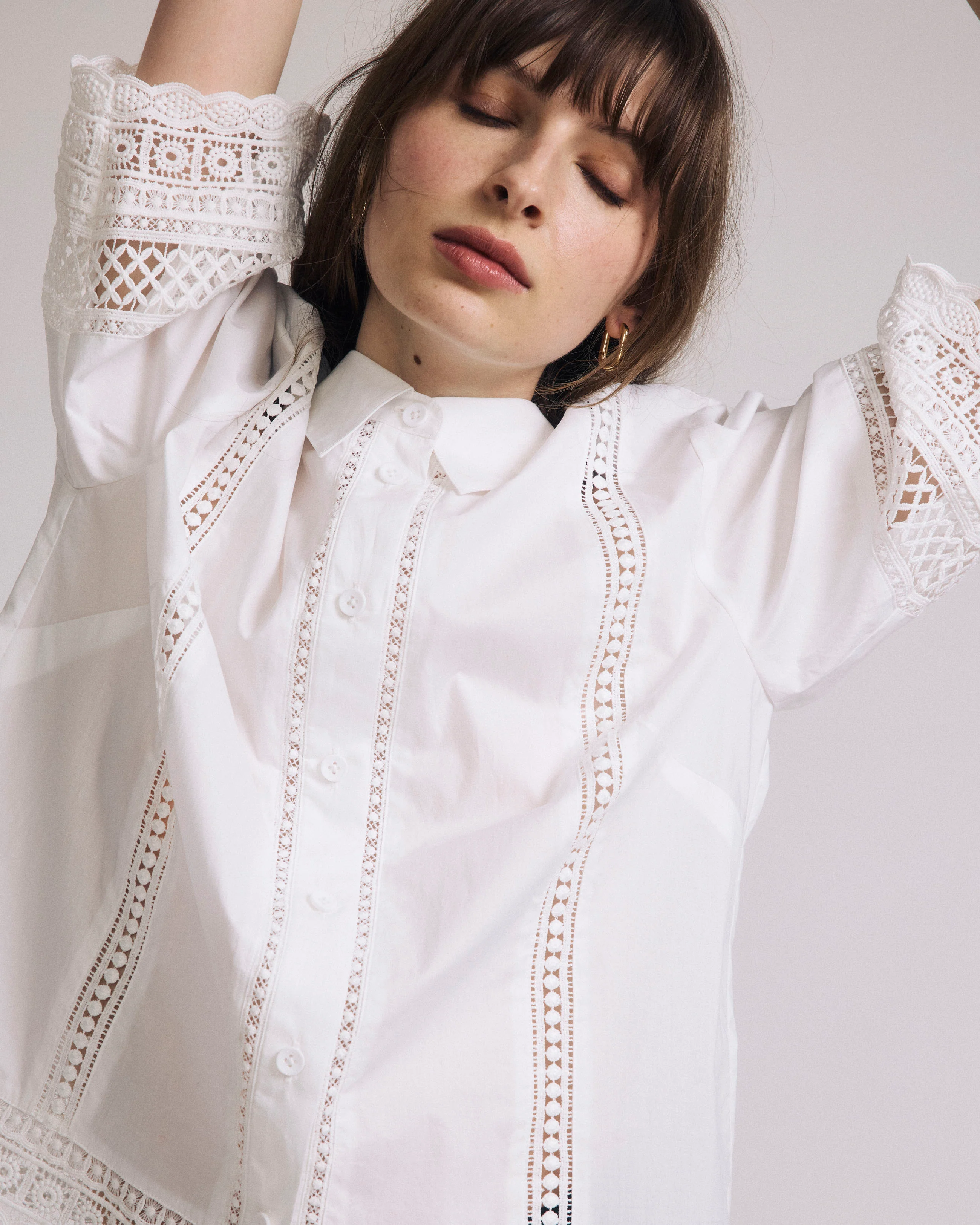 Dora Cotton Poplin Blouse - White - Image 2
