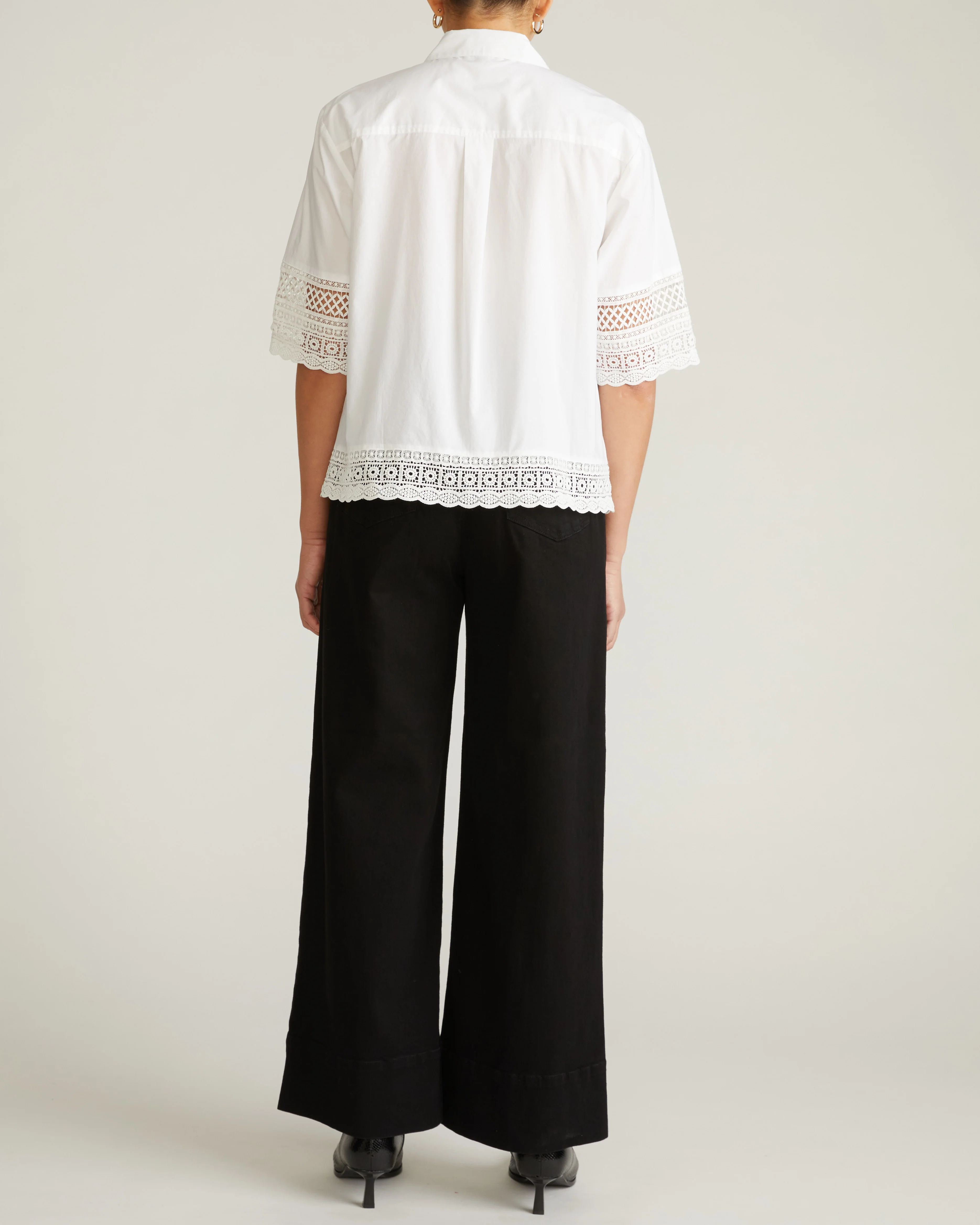 Dora Cotton Poplin Blouse - White - Image 9