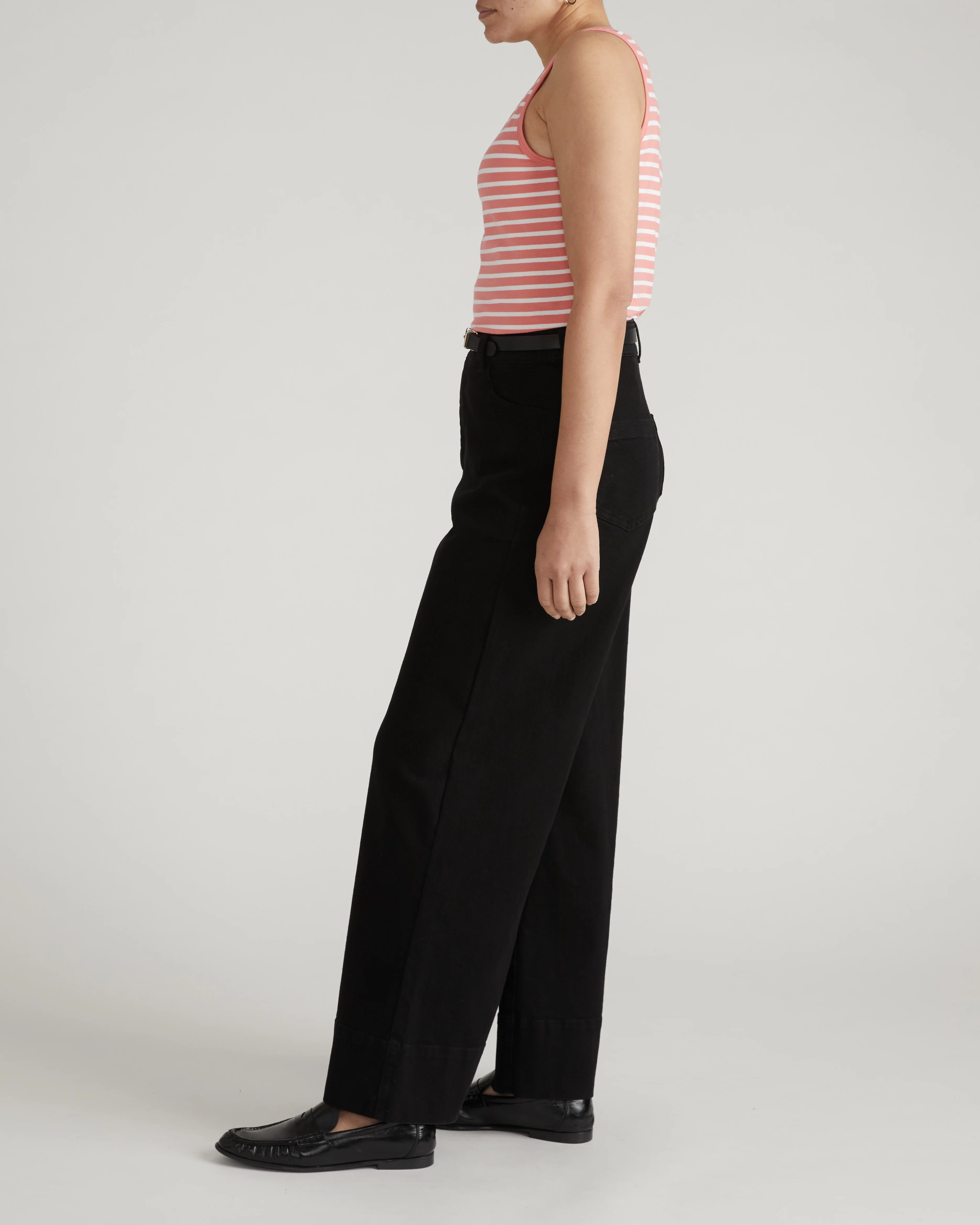 Double V Tank - Portrait Pink/White Stripe - Image 3