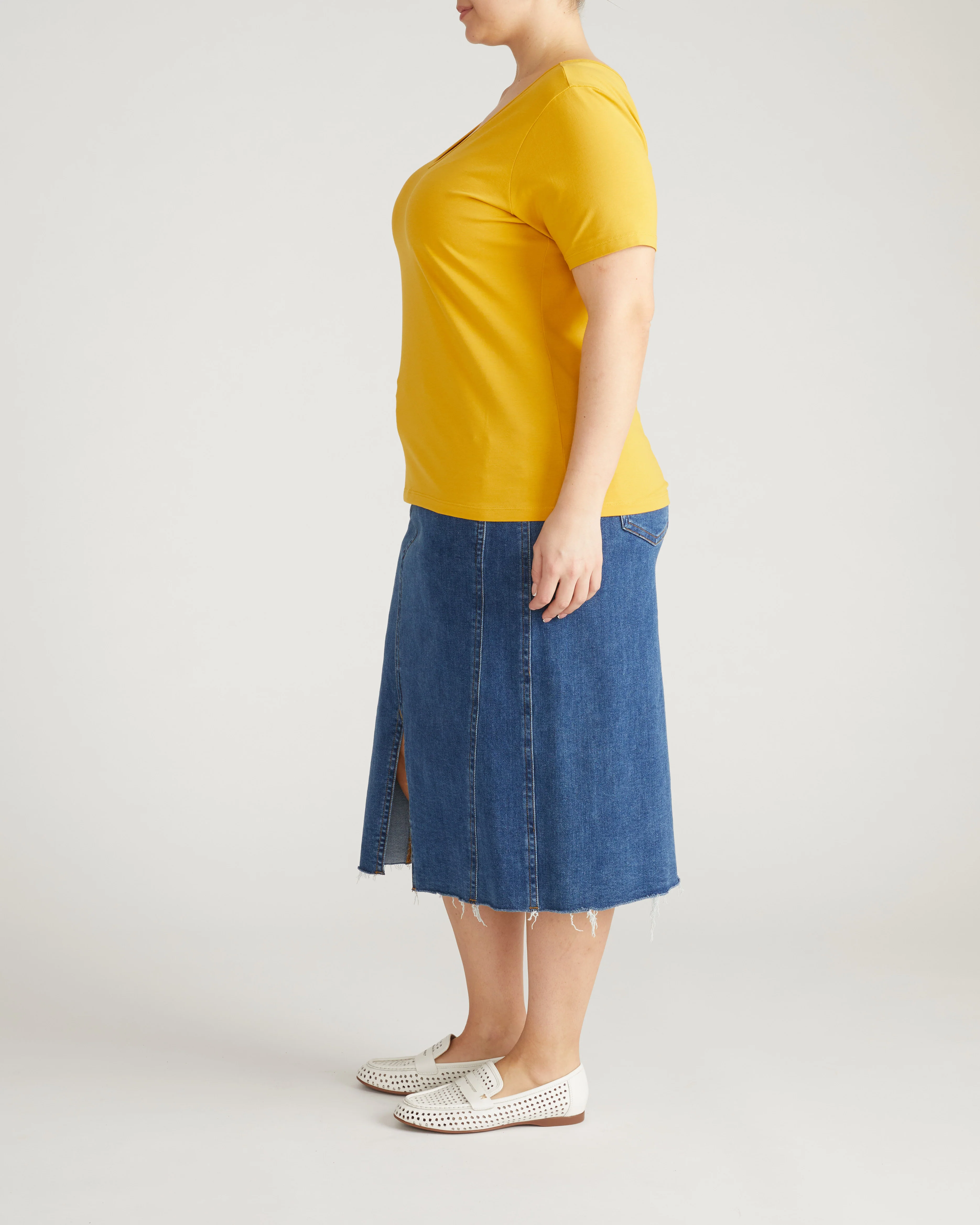 Double V Tee - Goldenrod - Image 5